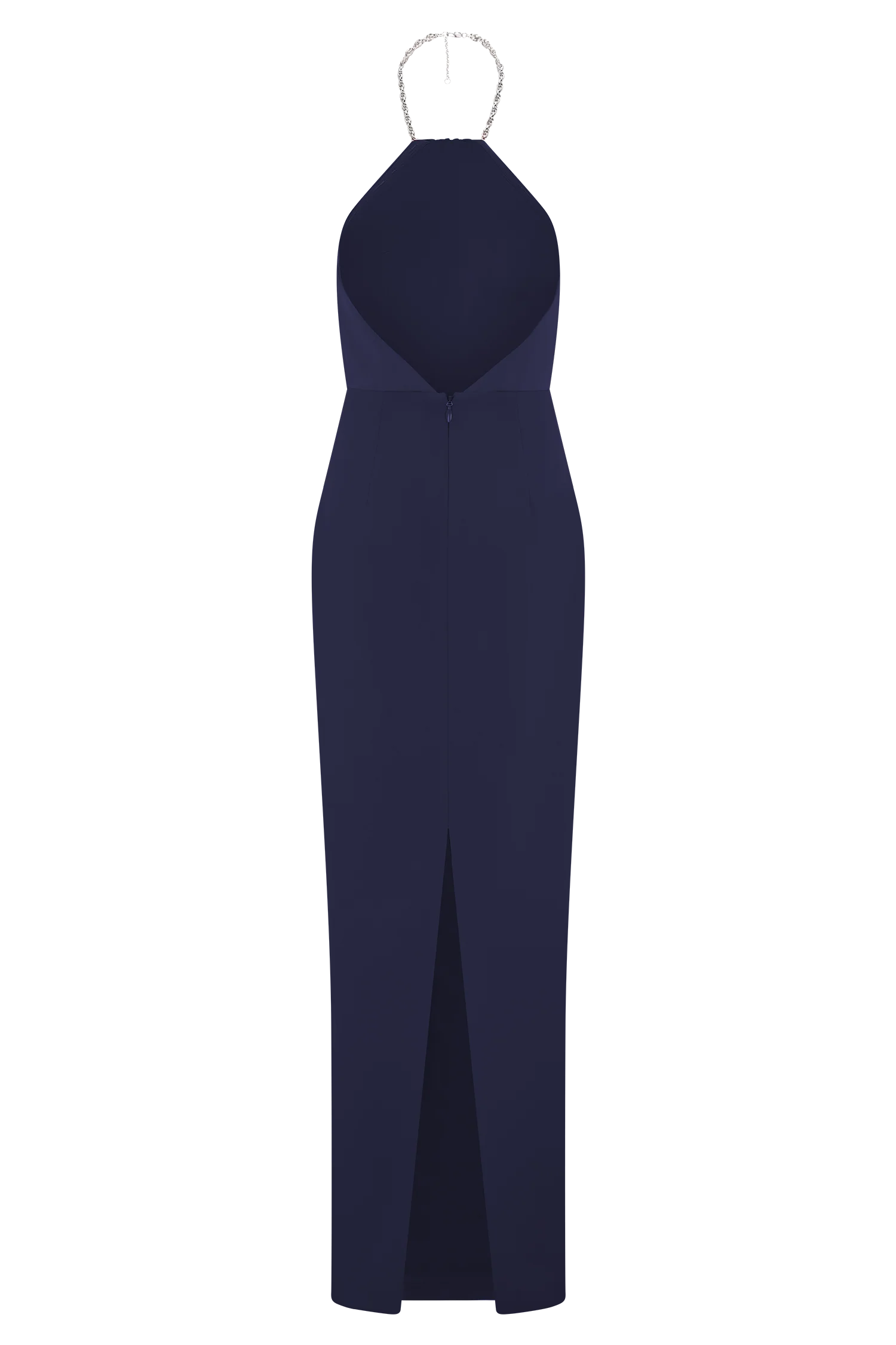 Elina Satin Necklace Maxi Dress - Navy - Image 6