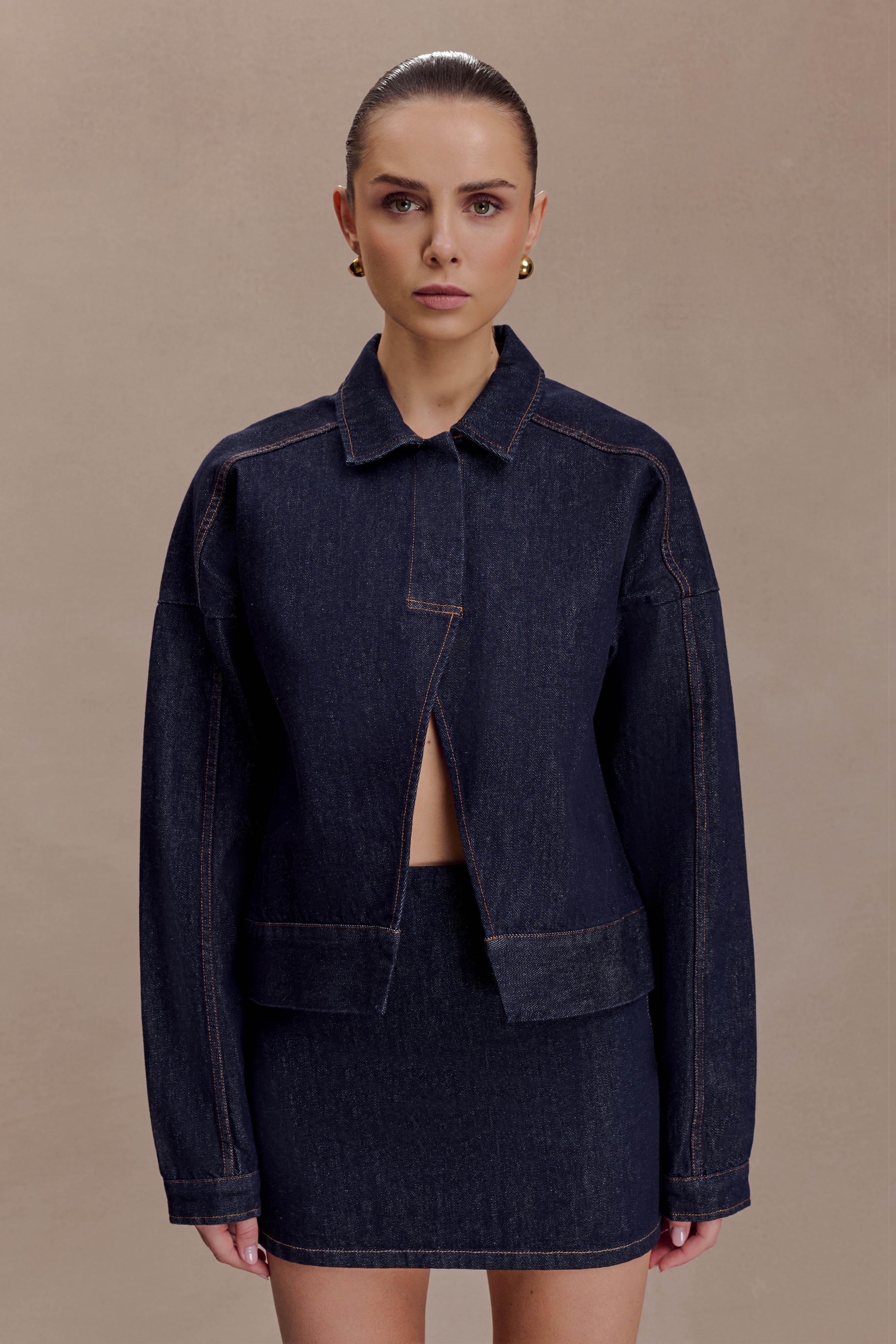 Ellie Denim Mini Skirt - Washed Indigo Blue - Image 6