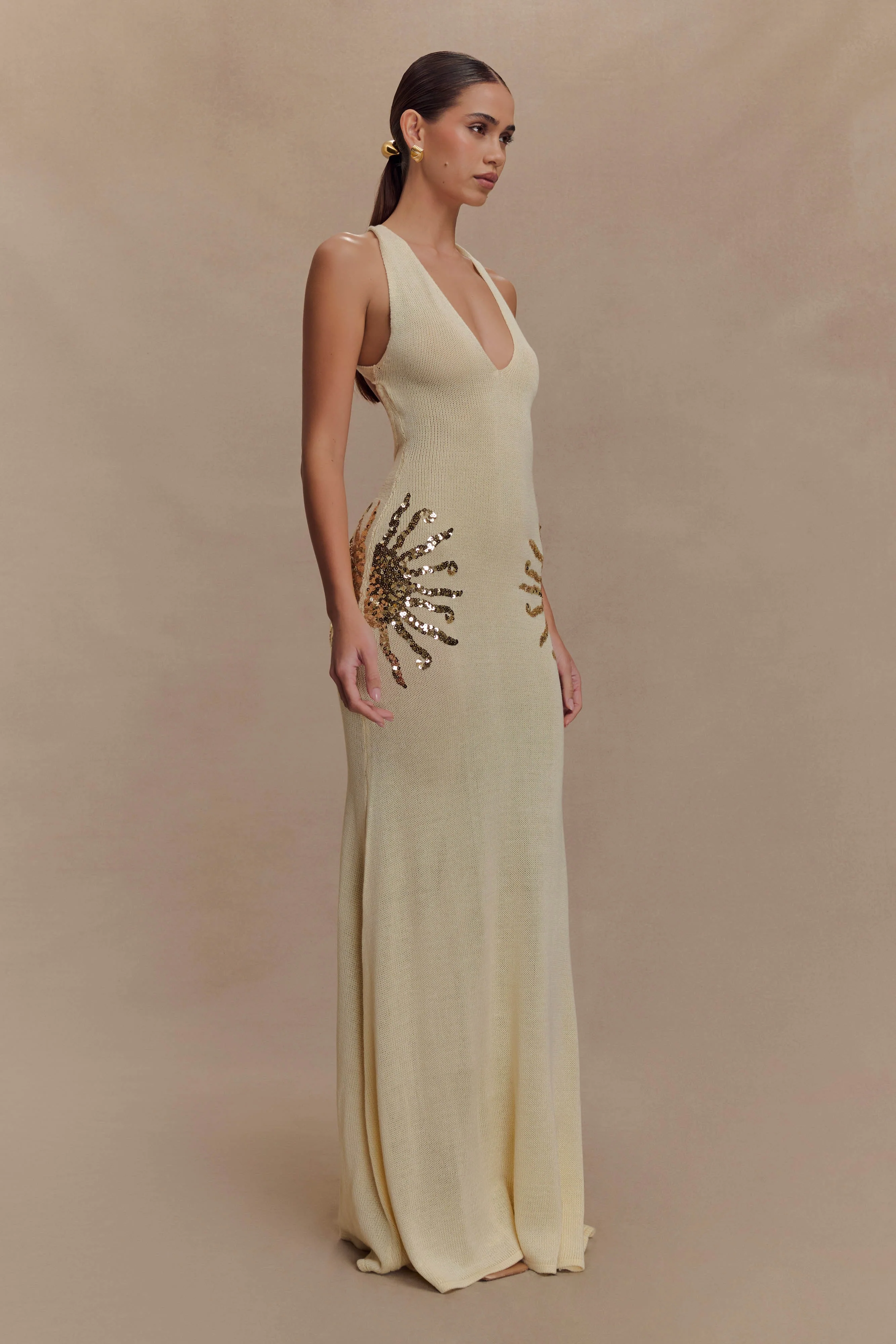 Ellington Knit Maxi Dress With Sequin - Ivory - Image 6