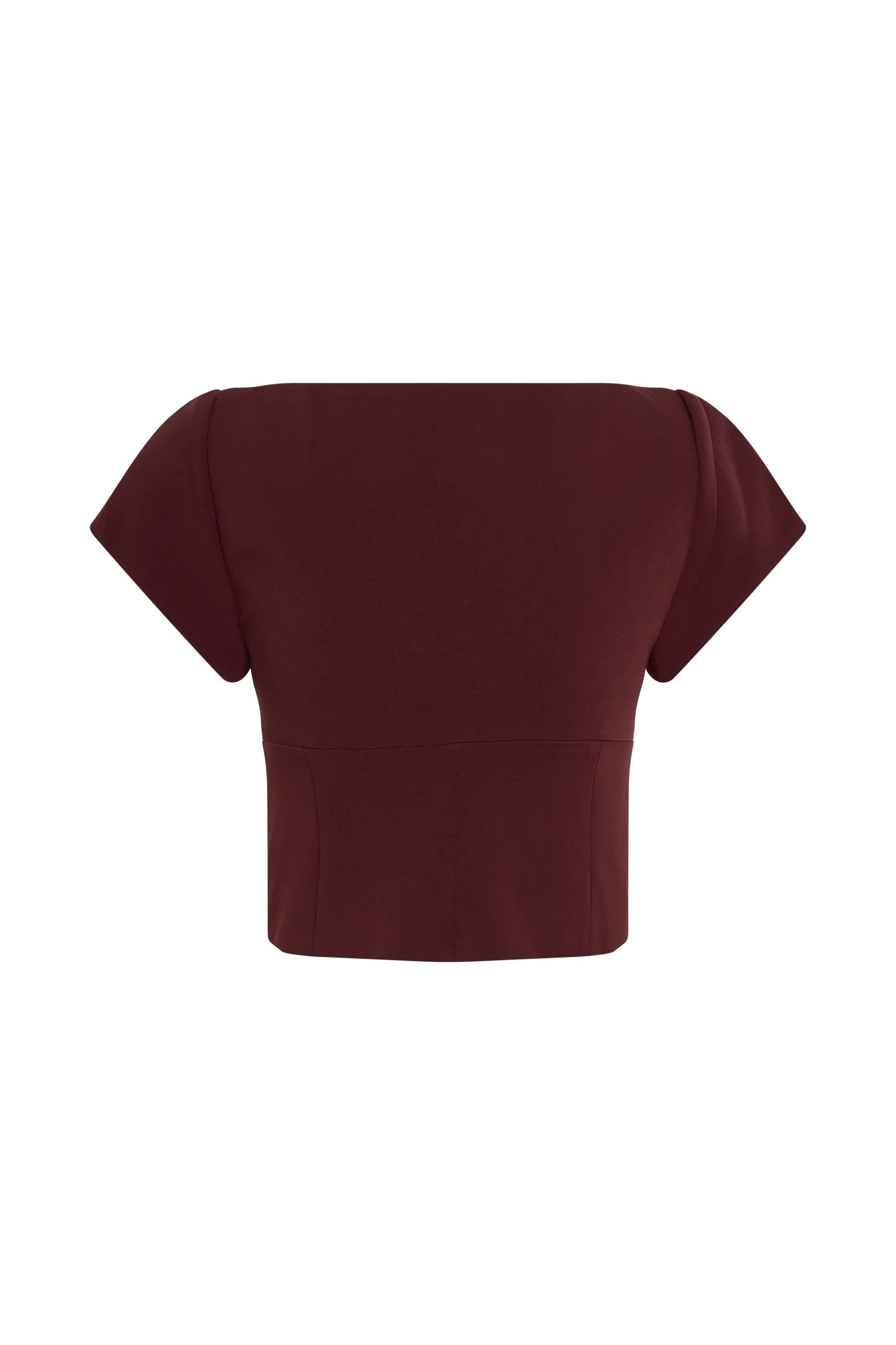 Ellis Cap Sleeve Longline Suiting Top - Mahogany - Image 7