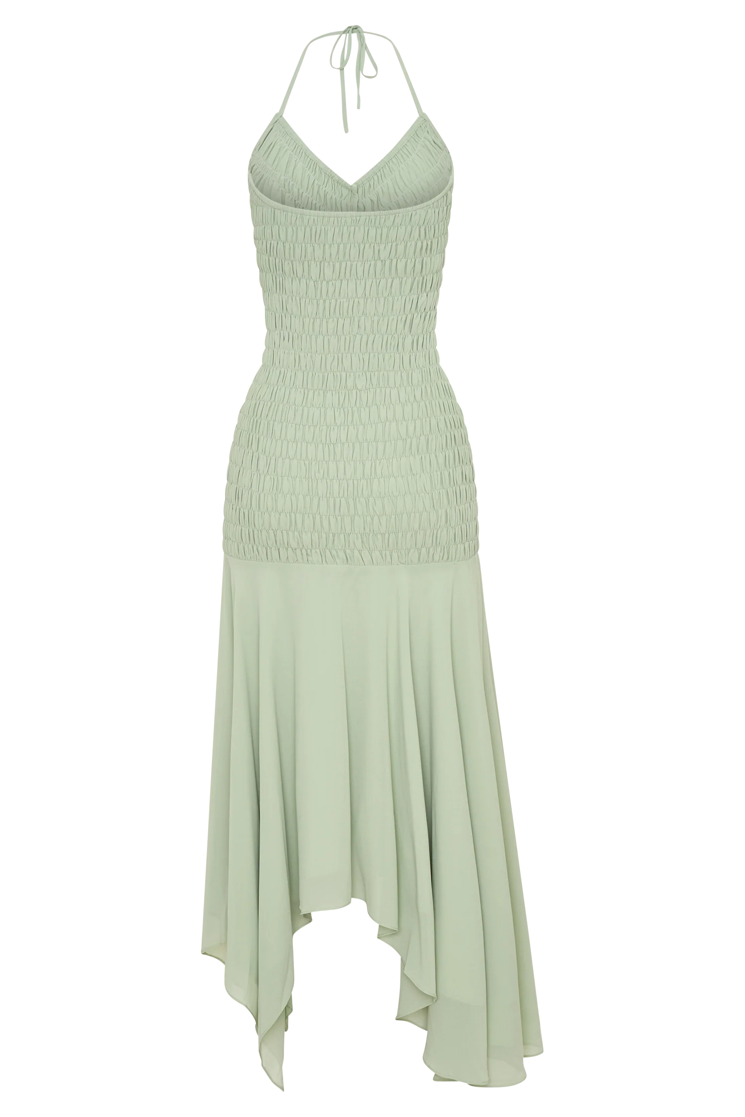 Evelyn Shirred Chiffon Maxi Dress - Sage - Image 10