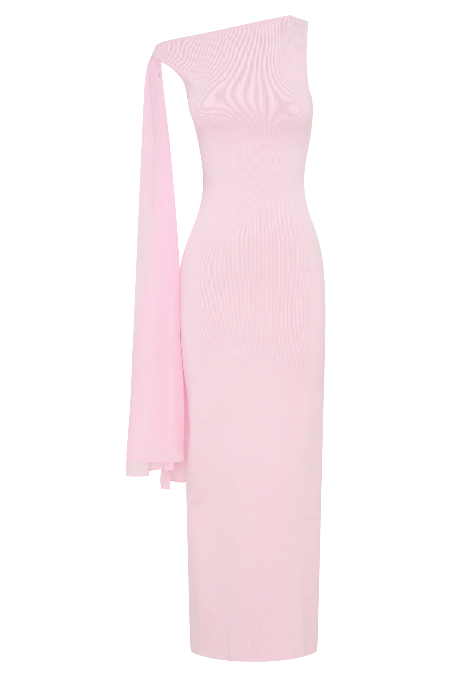 Farid Bandage Midi Dress With Chiffon - Baby Pink - Image 8