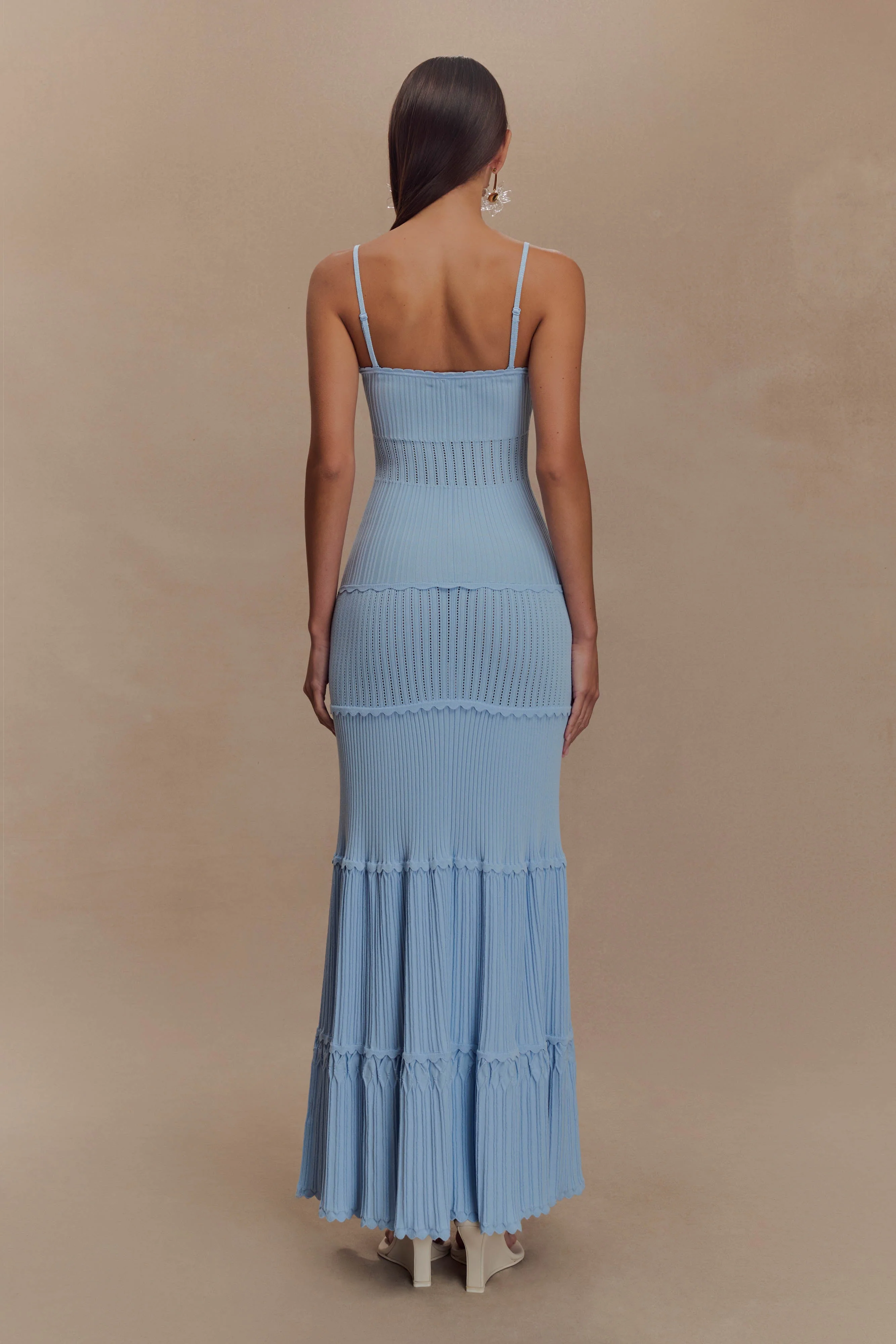 Finley Pointelle Knit Maxi Dress - Cornflower Blue - Image 4