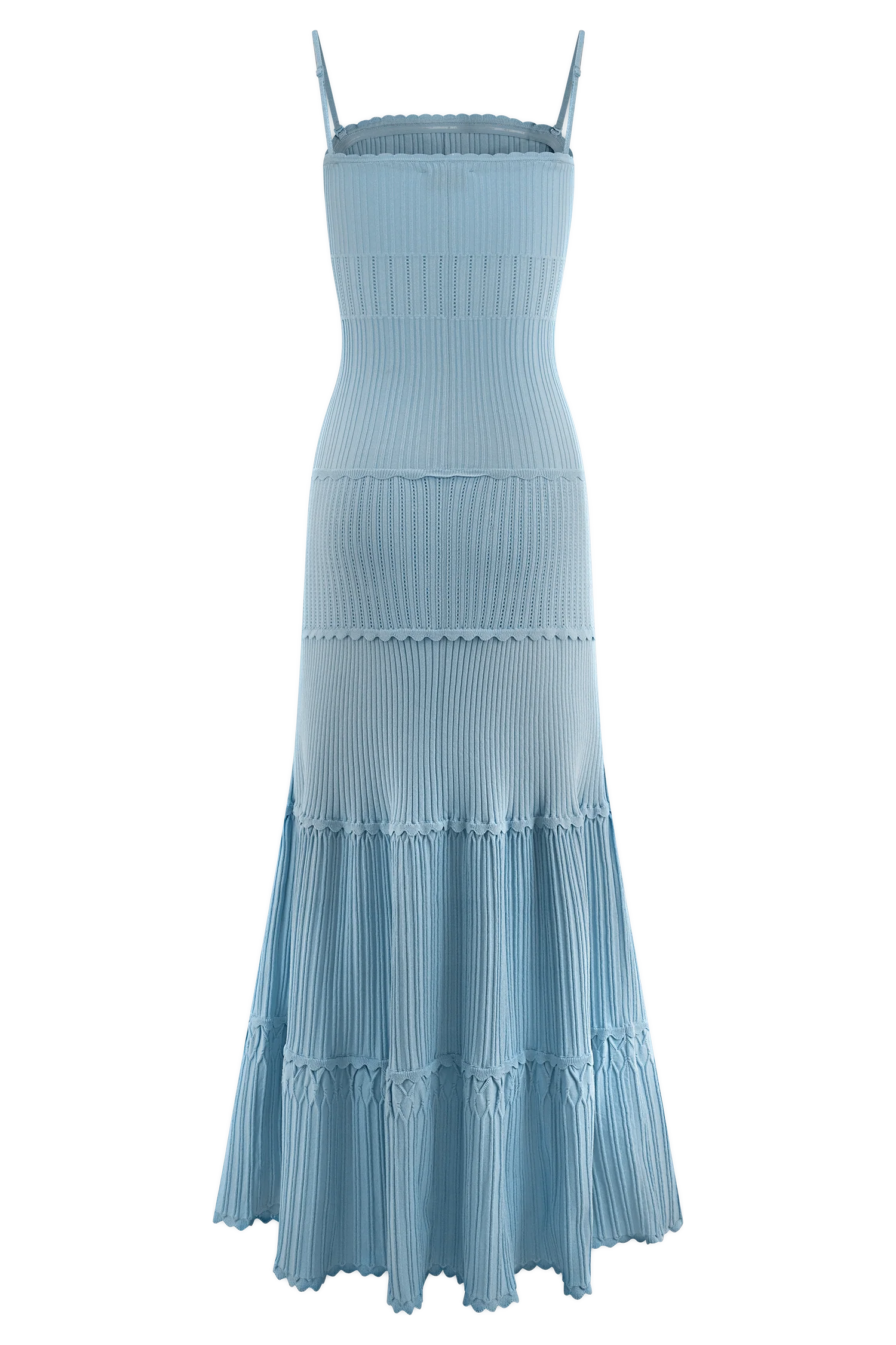 Finley Pointelle Knit Maxi Dress - Cornflower Blue - Image 8