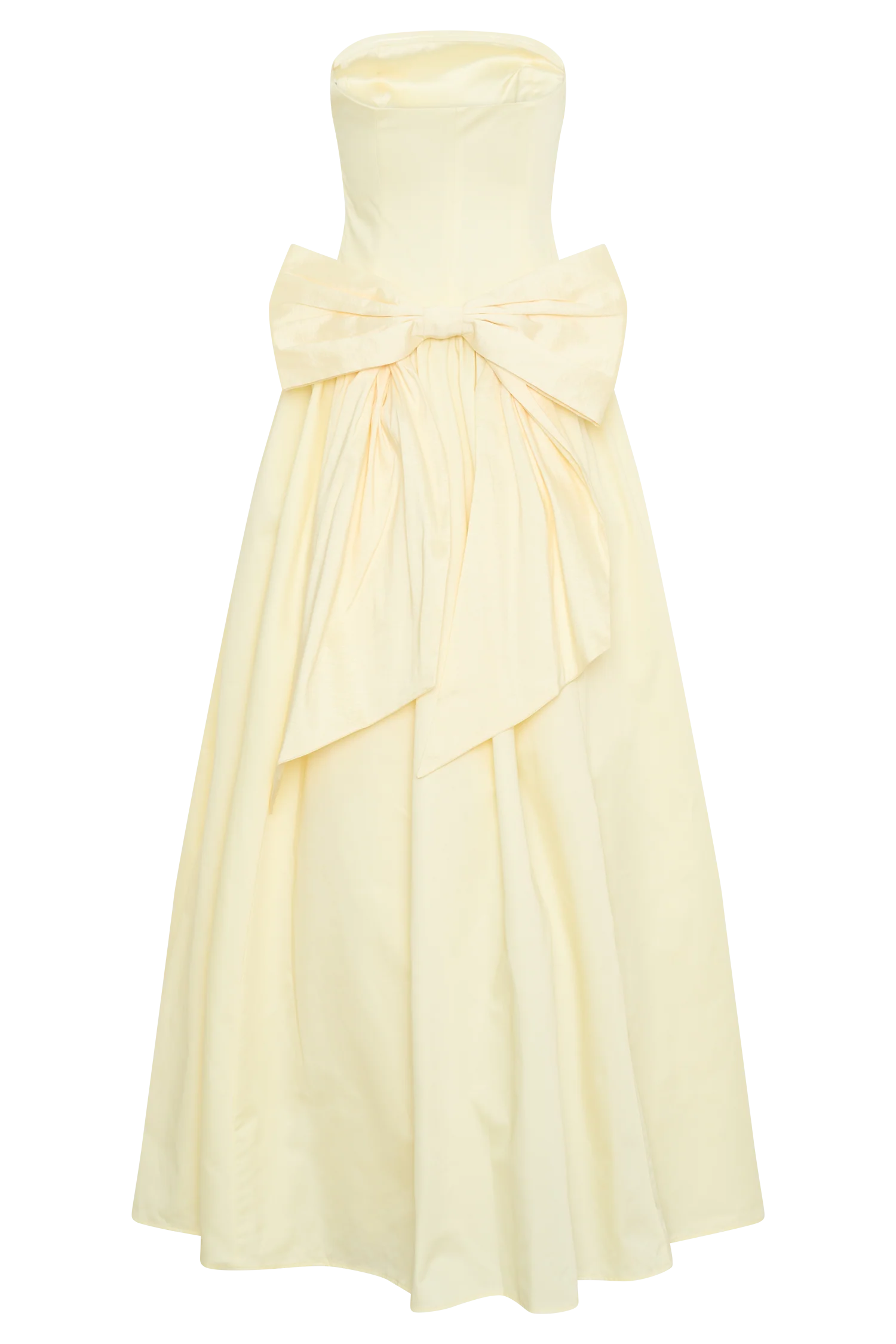 Frances Strapless Bow Maxi Dress - Lemon - Image 6