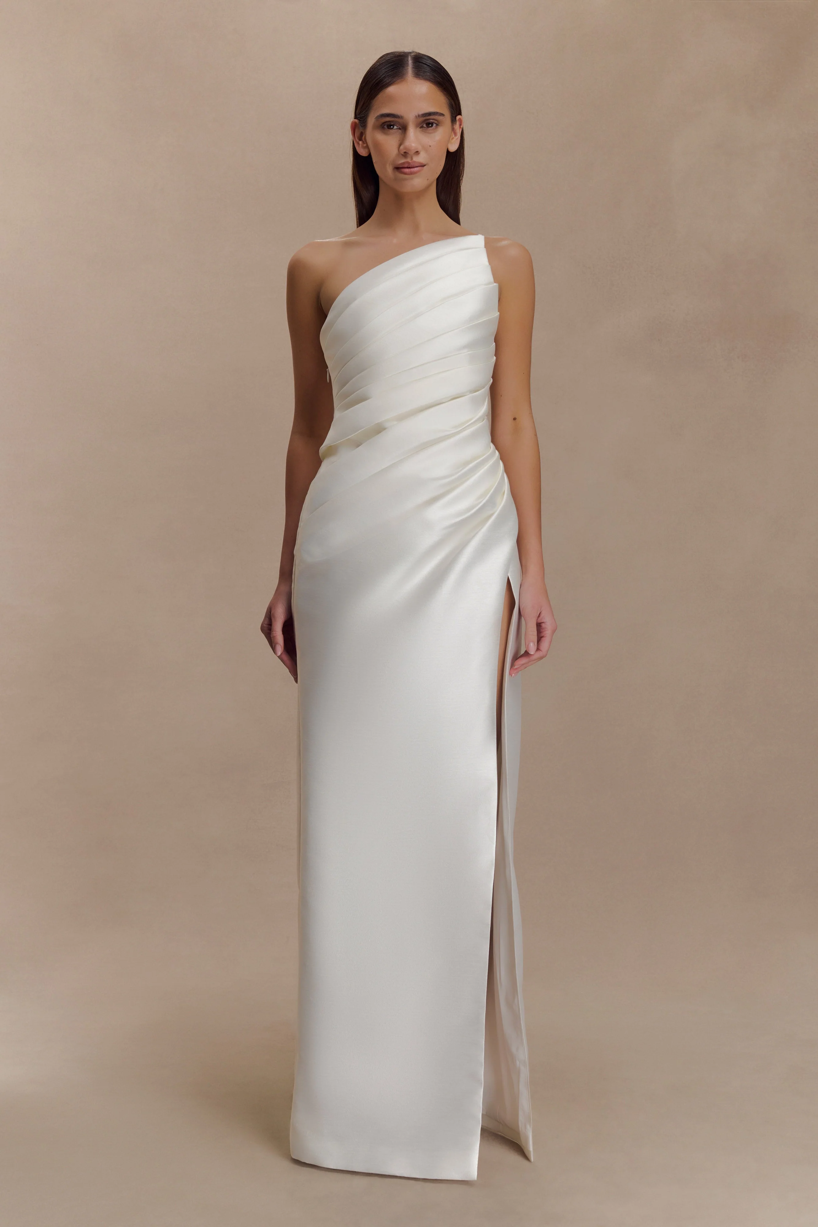 Francine One Shoulder Maxi Dress - Ivory - Image 5