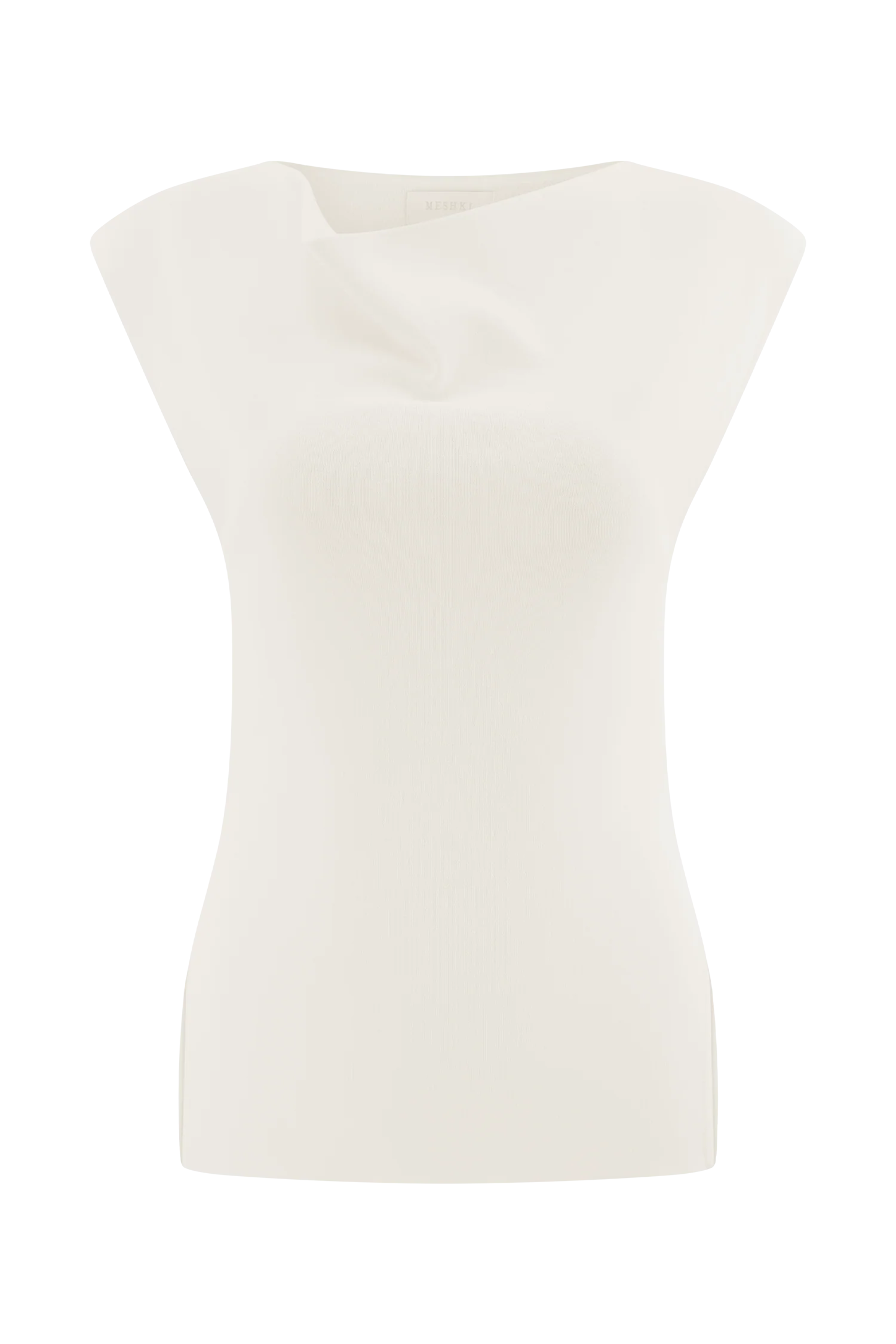Francisca Cowl Neck Knit Top - White - Image 9