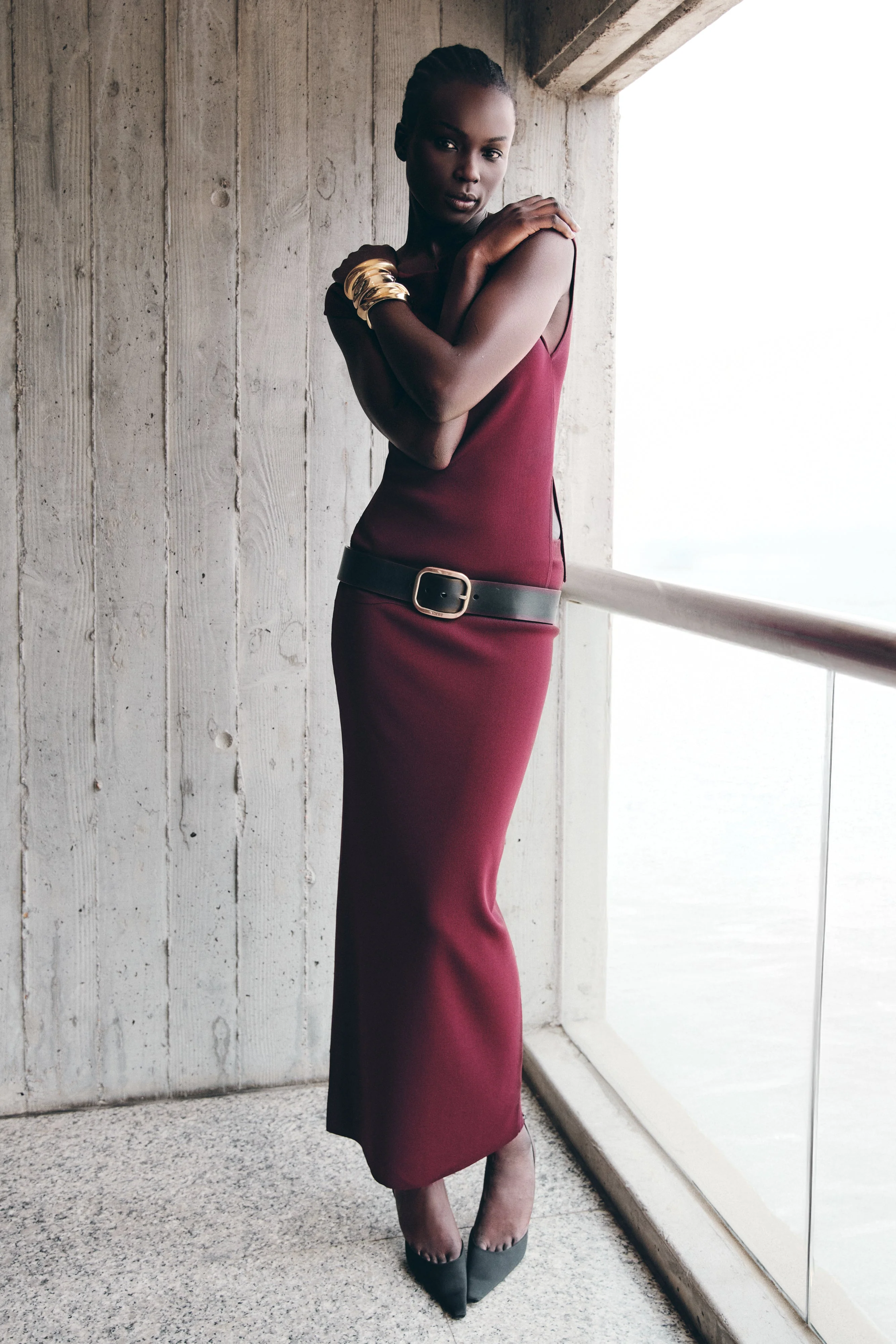 Francisca Mid Rise Knit Maxi Skirt - Merlot - Image 6