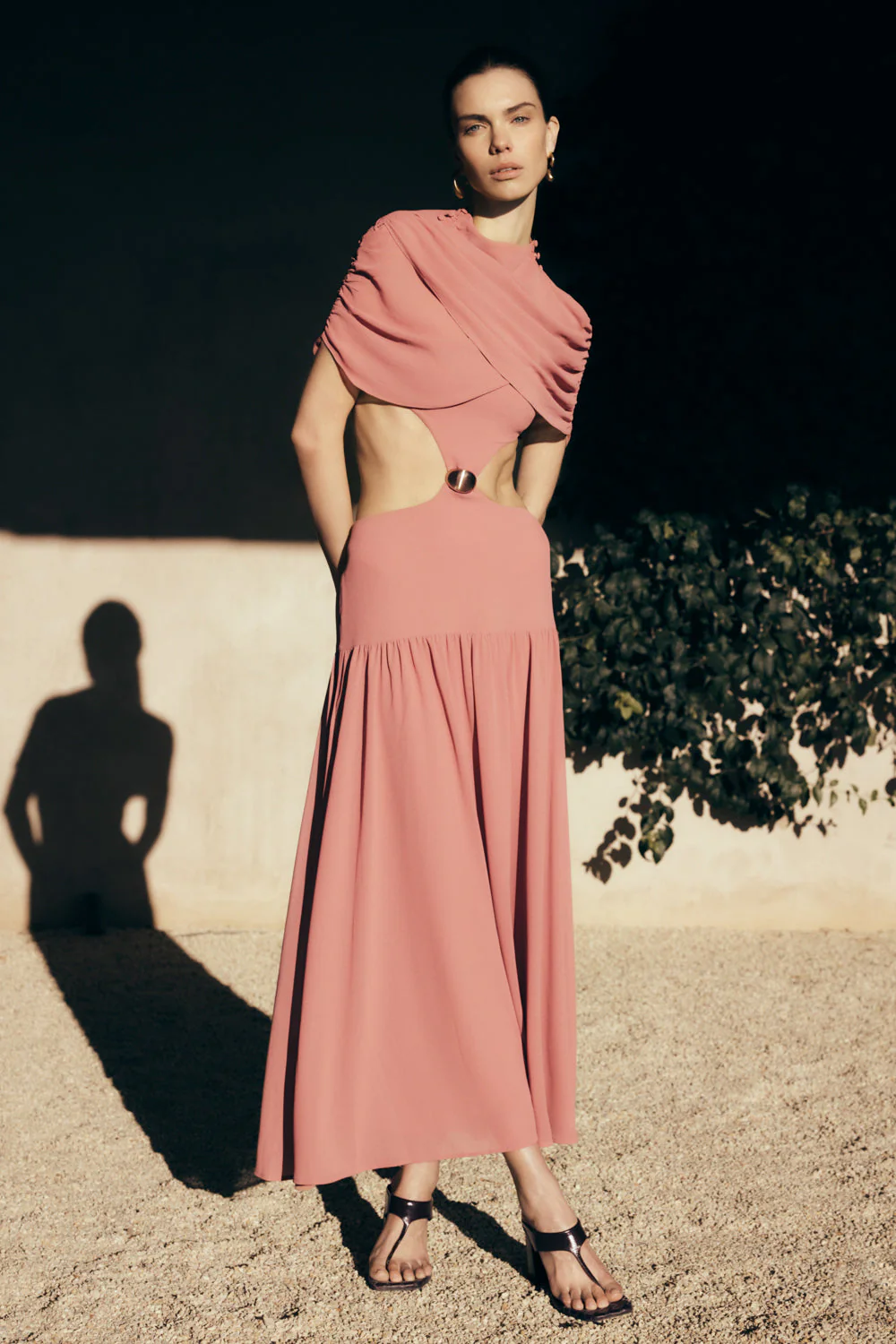 Georgina Chiffon Midi Dress - Burnt Rose - Image 2