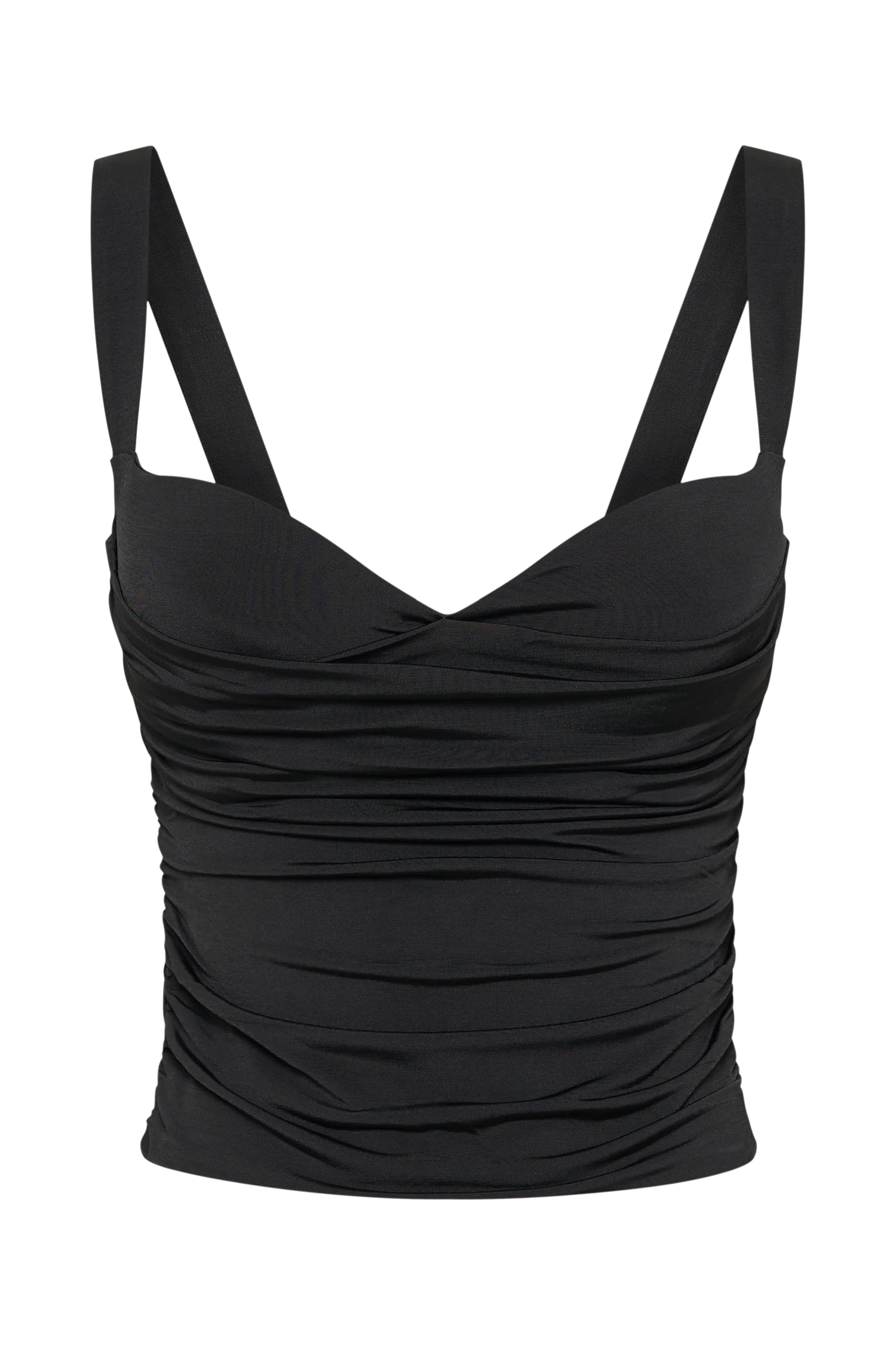 Hailey Slinky Long Line Sweetheart Top - Black - Image 8