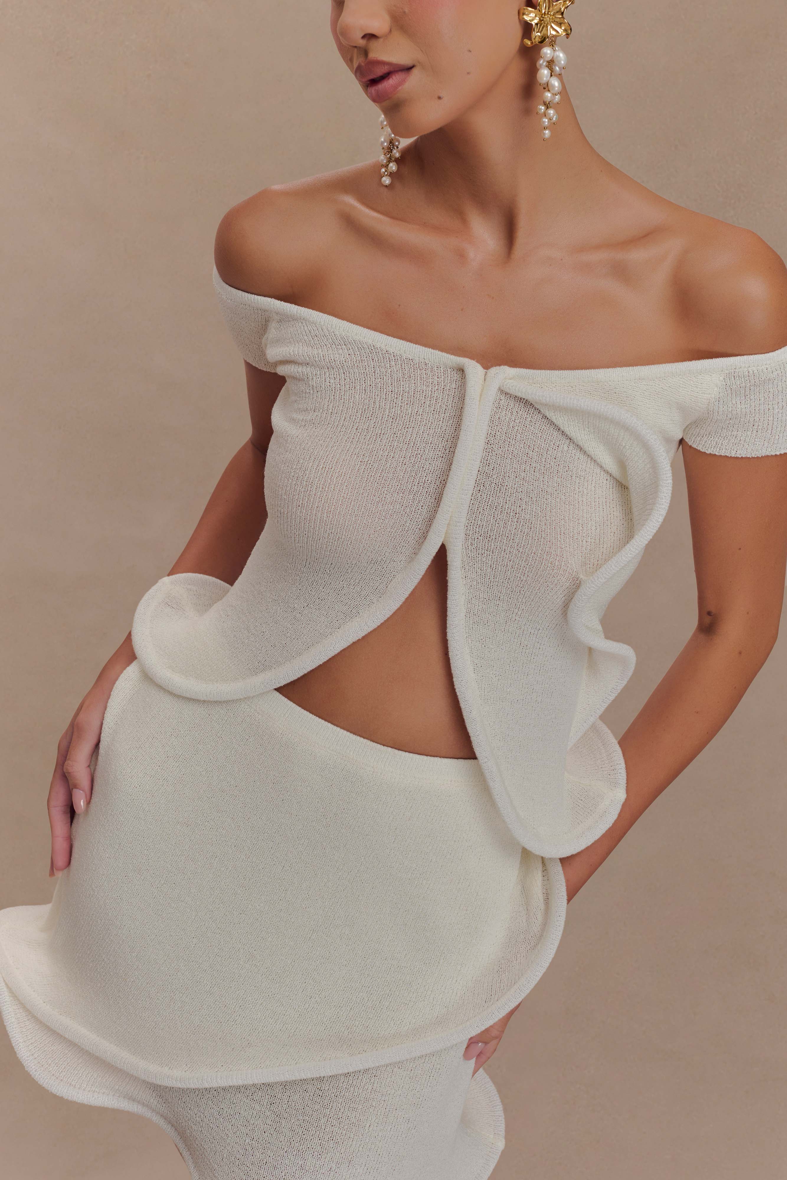 Haisley Knit Mini Skirt - Ivory - Image 3