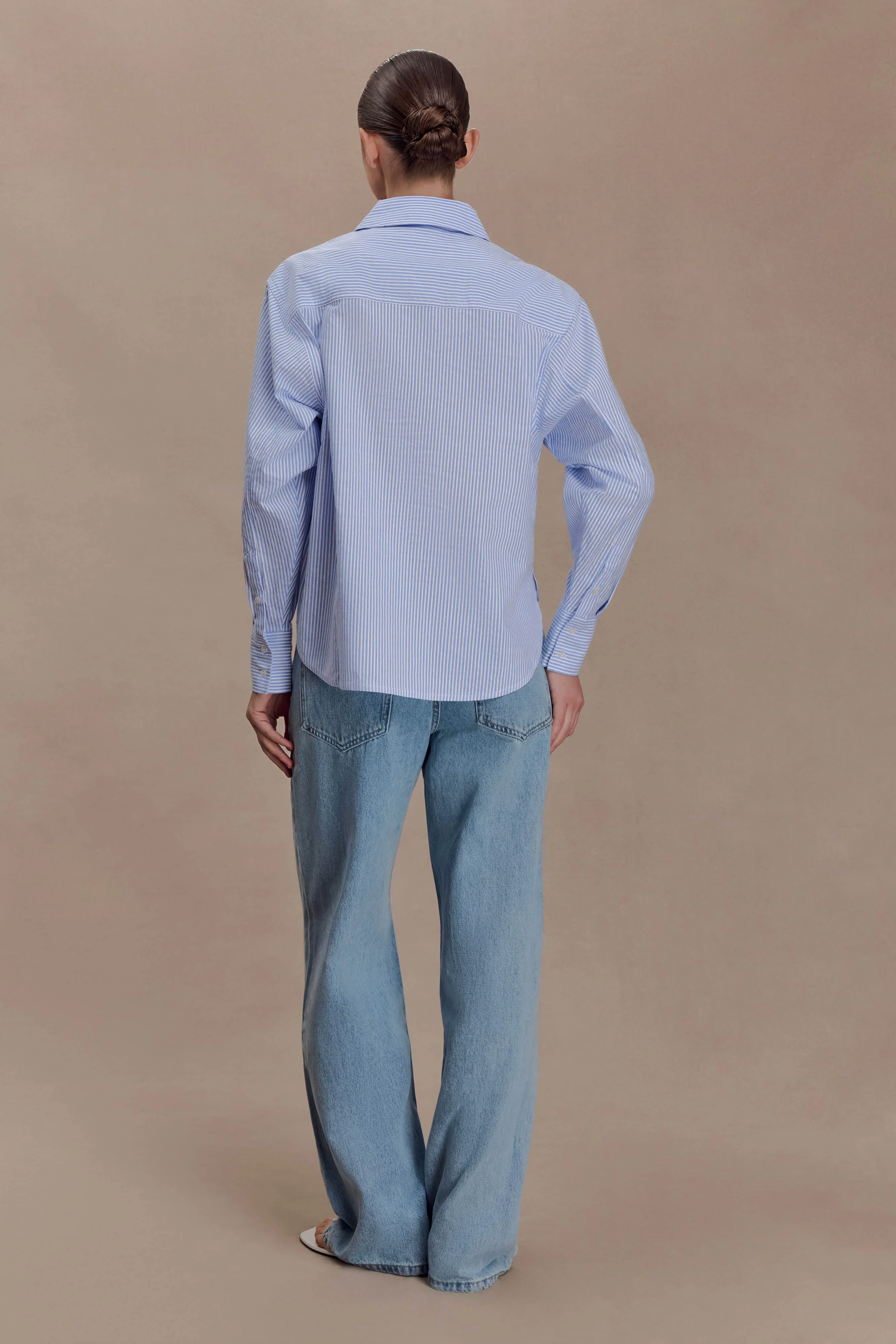 Hansen Oversized Shirt - Blue Pinstripe - Image 2