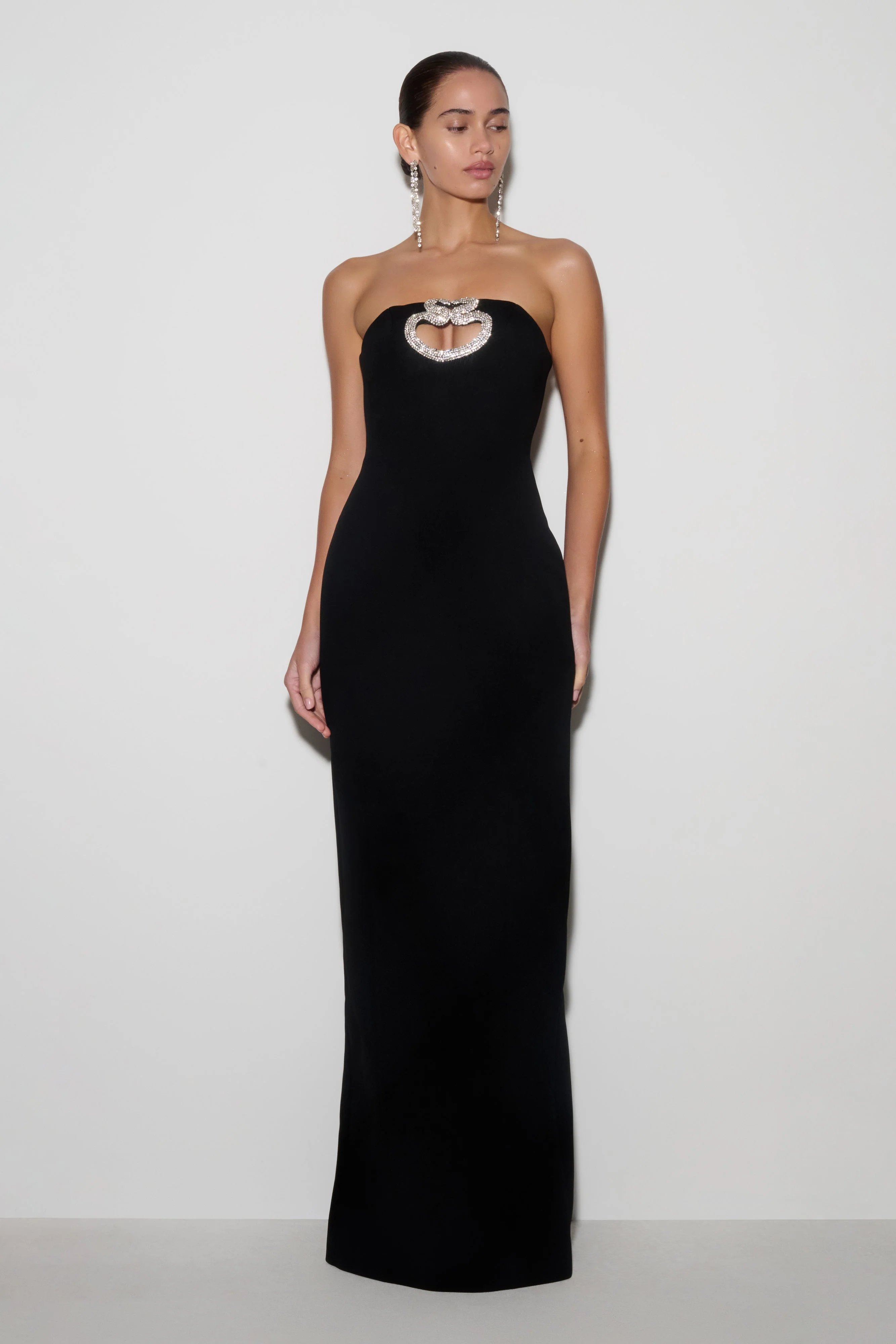 Hilda Embellished Strapless Maxi Dress - Black