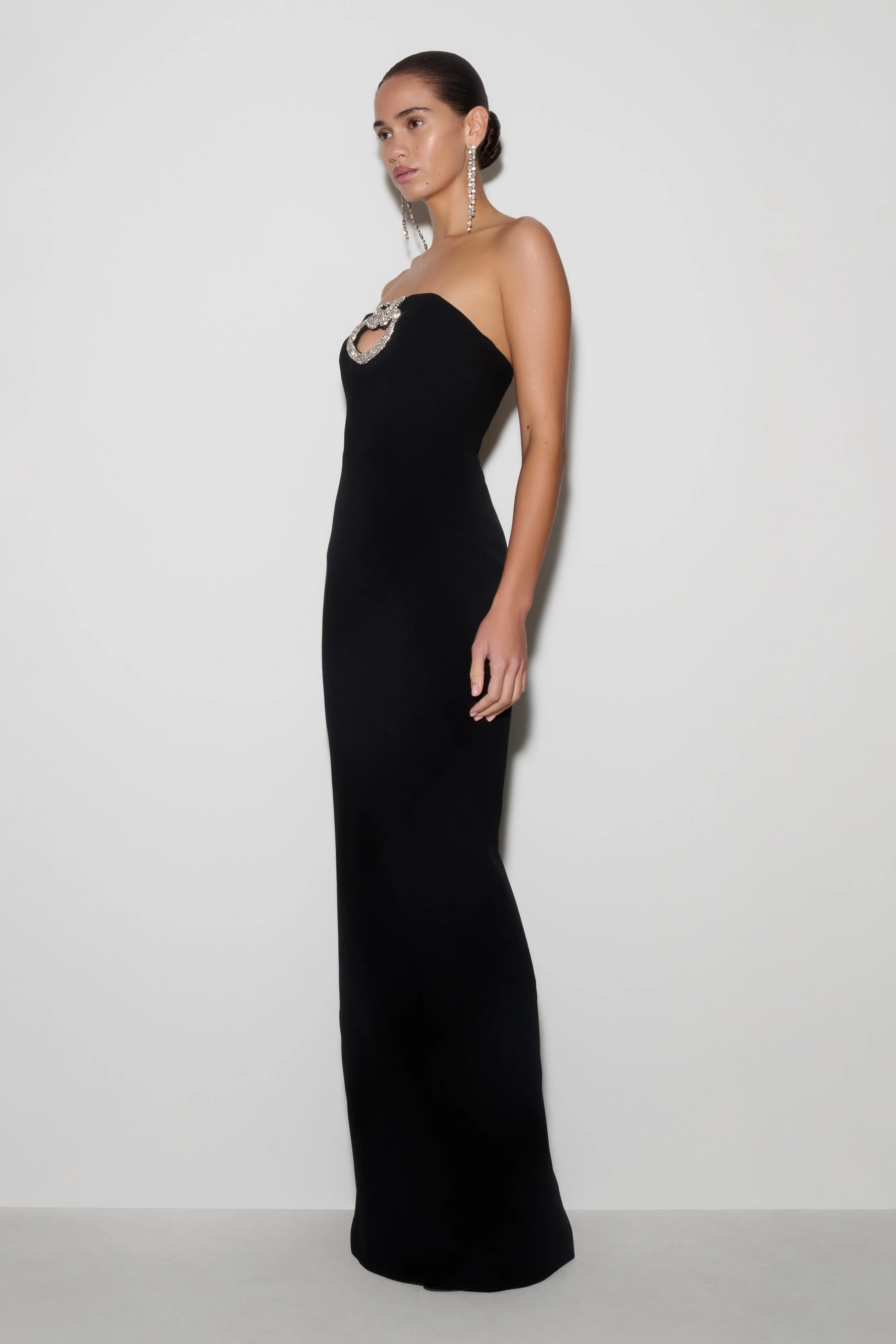 Hilda Embellished Strapless Maxi Dress - Black - Image 2