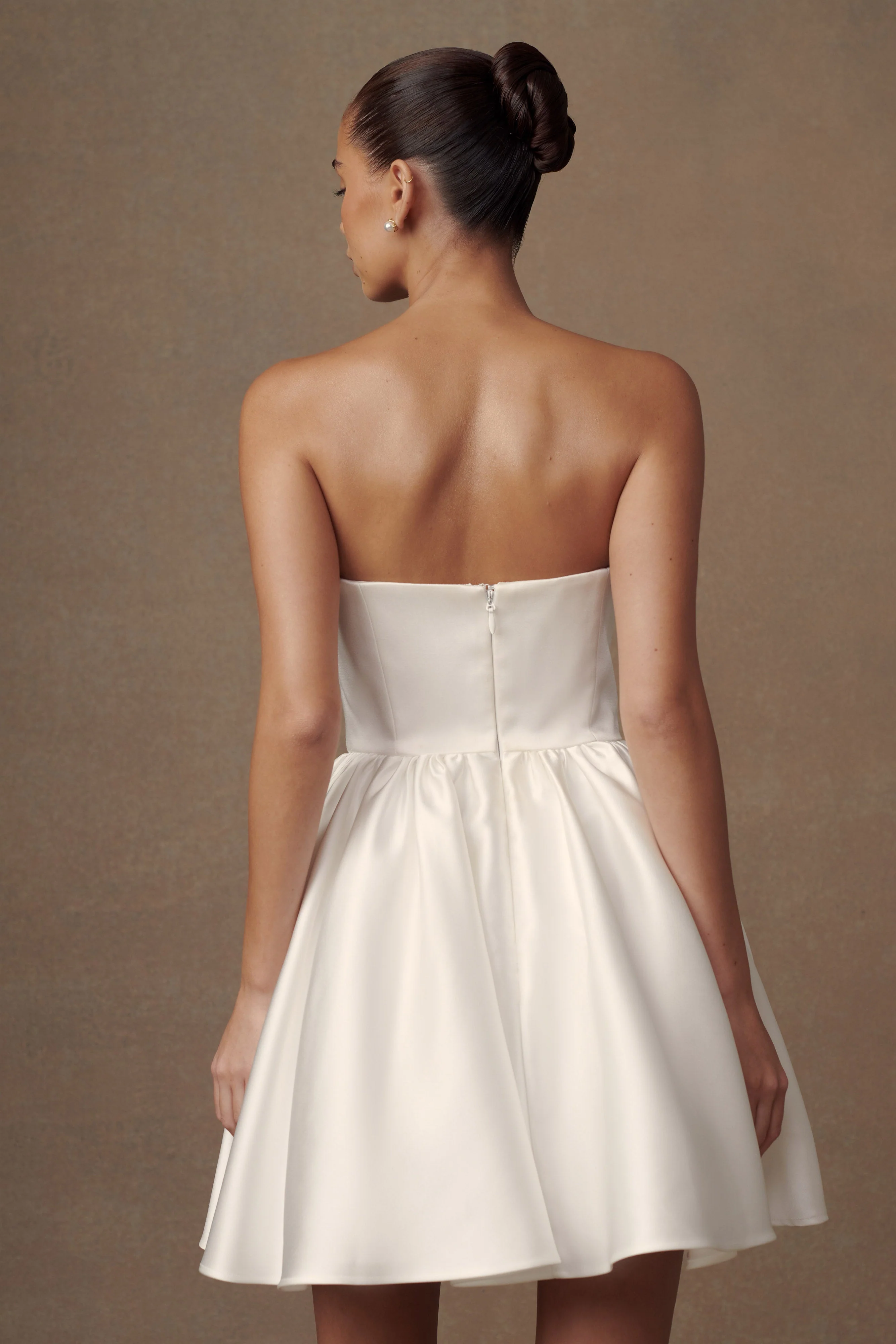 Hollie Structured Corset Mini Dress - White - Image 2