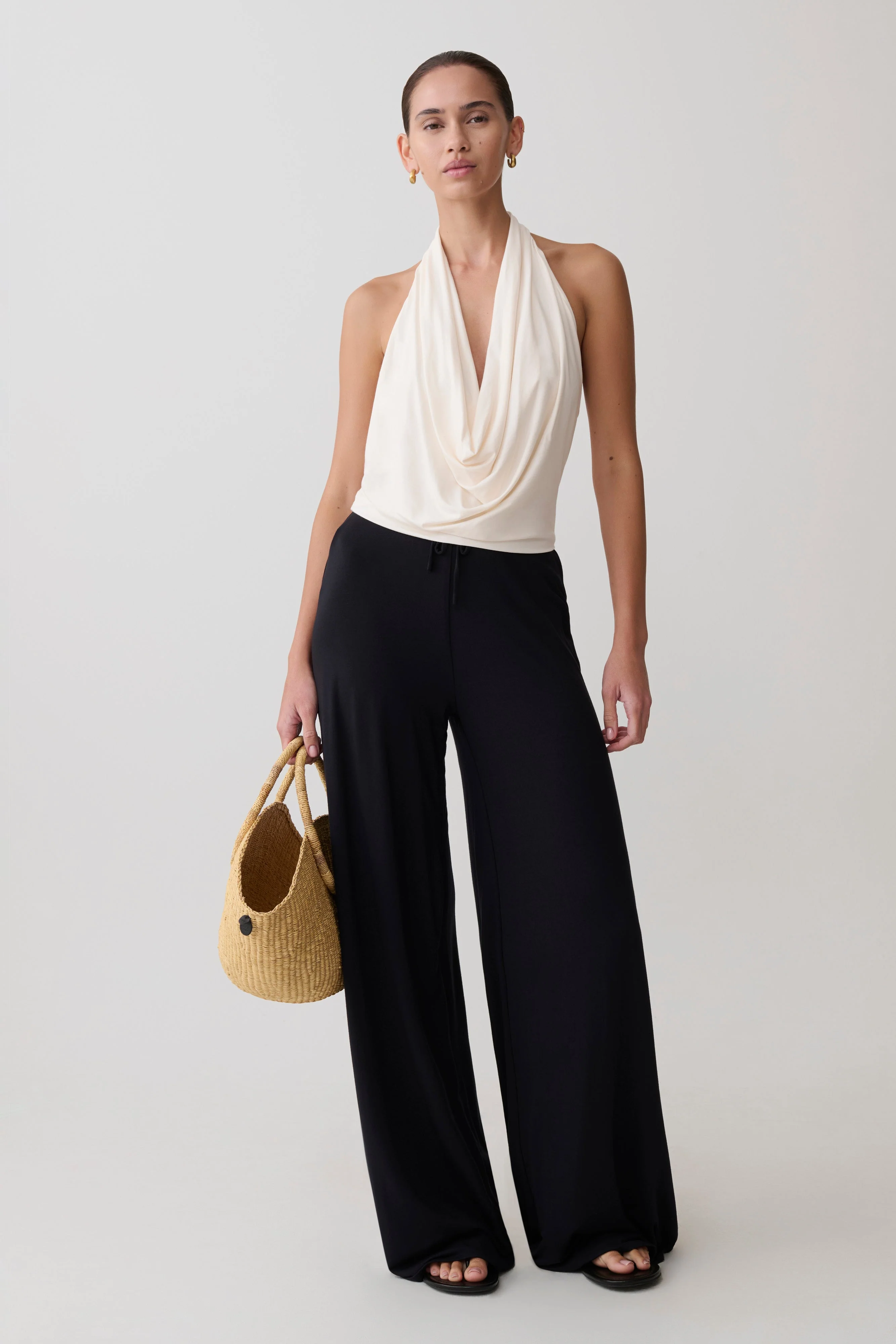 Huyen Cowl Front Modal Top - Ivory - Image 4