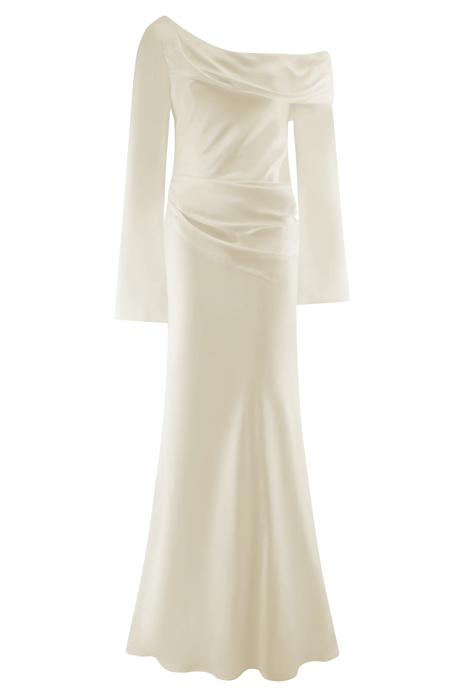 Iris Long Sleeve Satin Maxi Dress - Blush Gold - Image 7