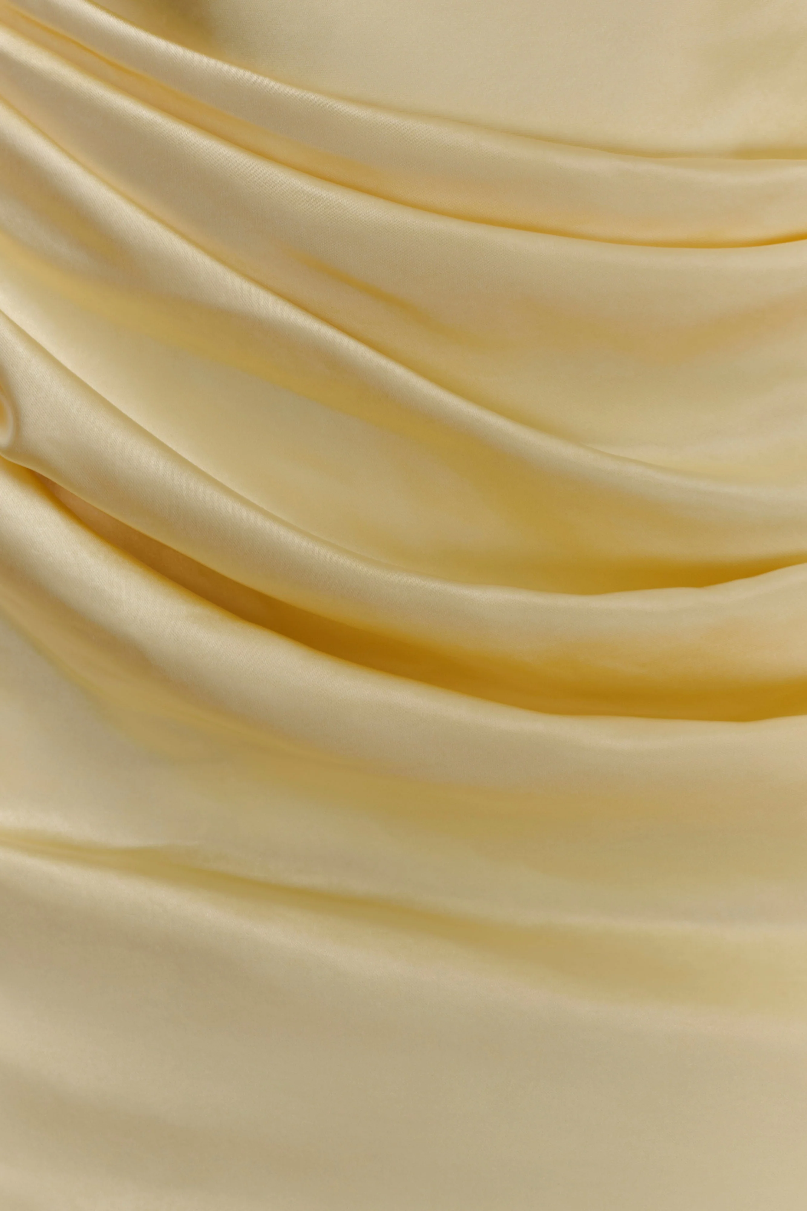 Iris Long Sleeve Satin Maxi Dress - Lemon - Image 4