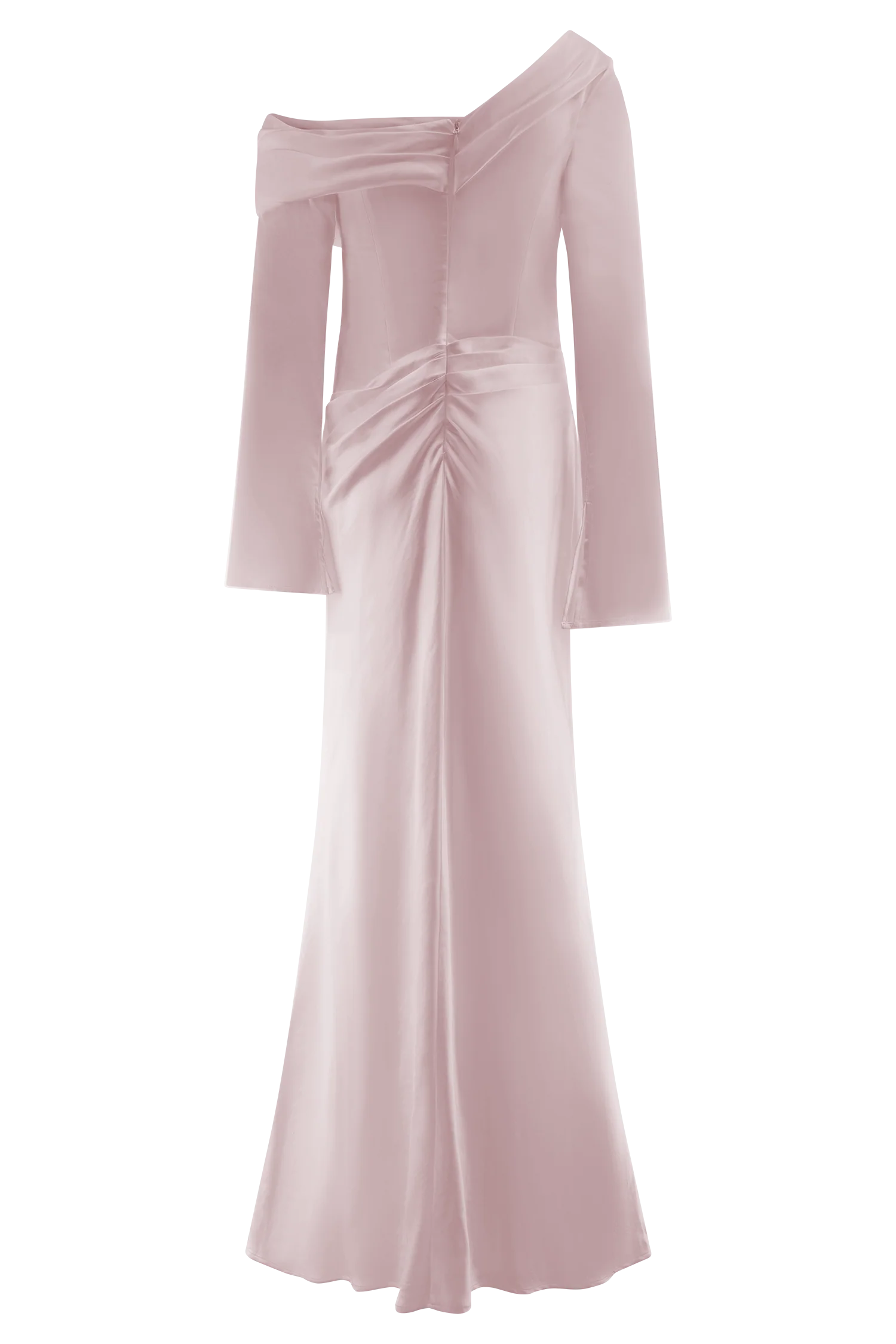 Iris Long Sleeve Satin Maxi Dress - Soft Pink - Image 10