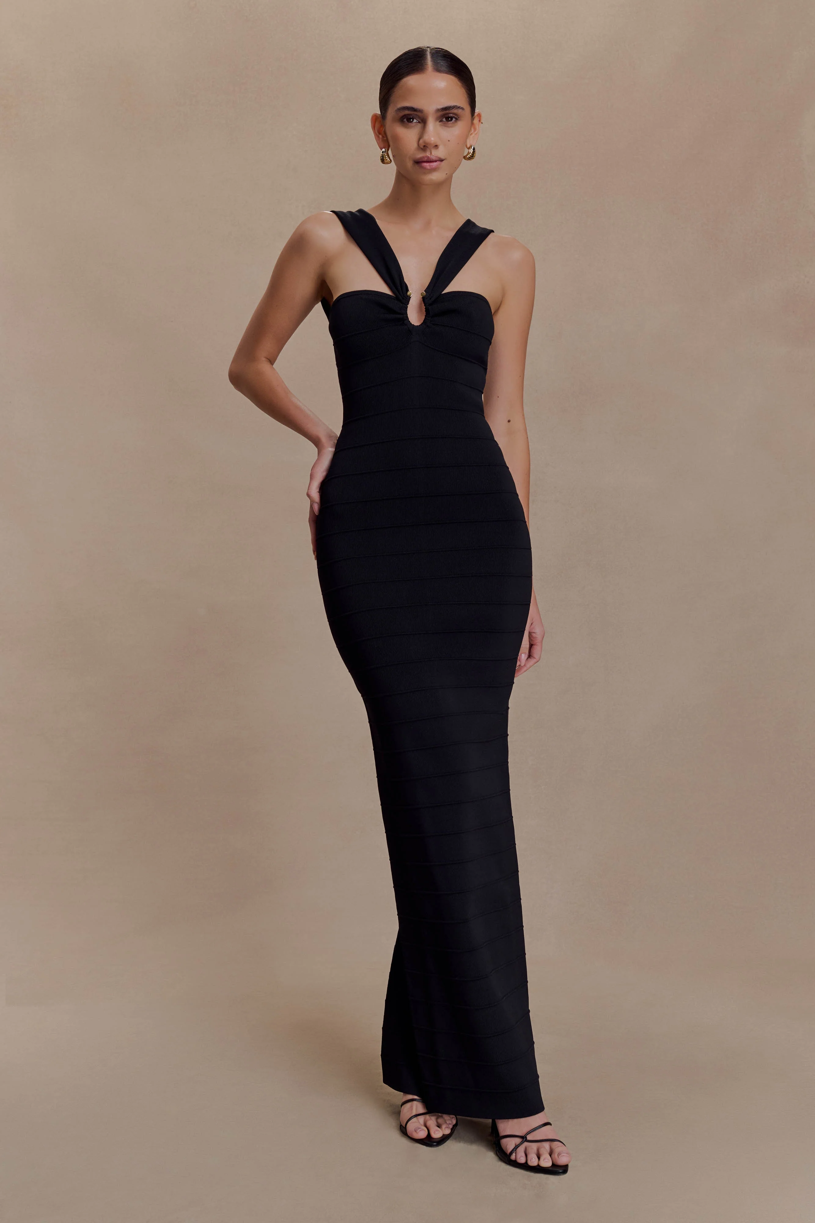 Jaylen Bandage Knit Maxi Dress - Black - Image 6