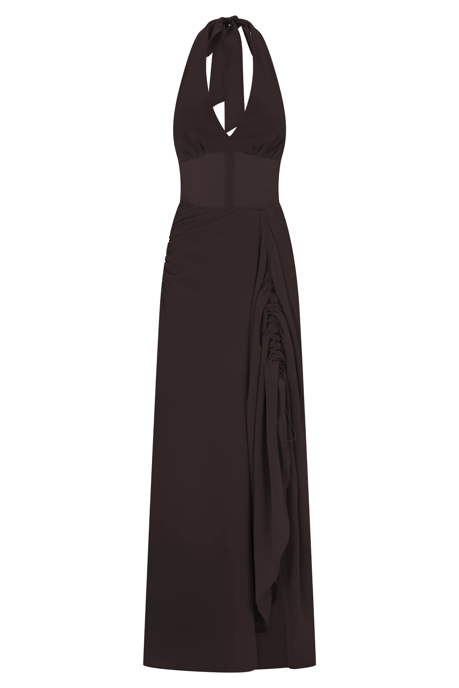 Jonna Chiffon And Mesh Maxi Dress - Dark Chocolate - Image 8