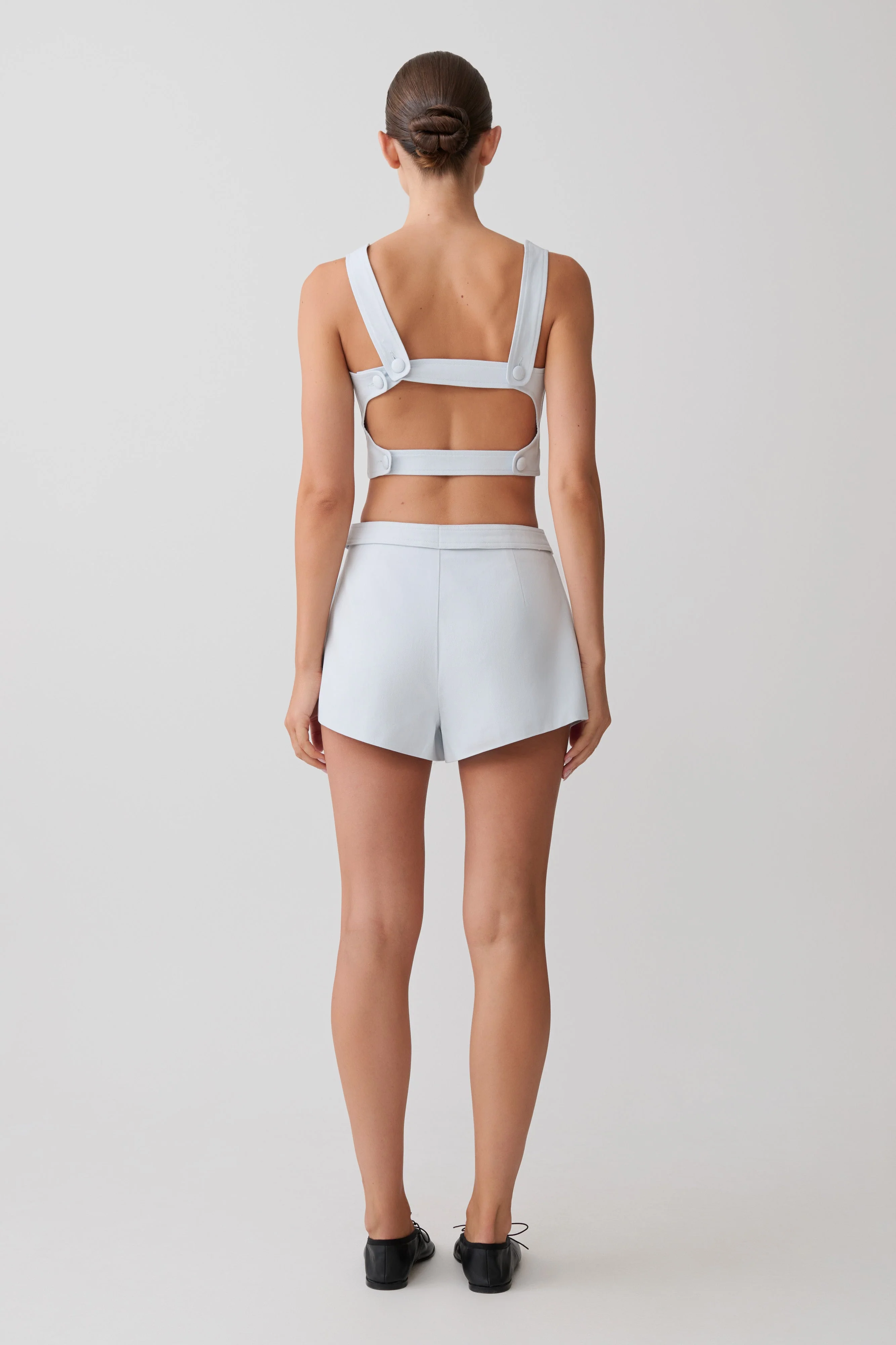 Josephine Cotton Shorts With Waistbands - Ice Blue - Image 2