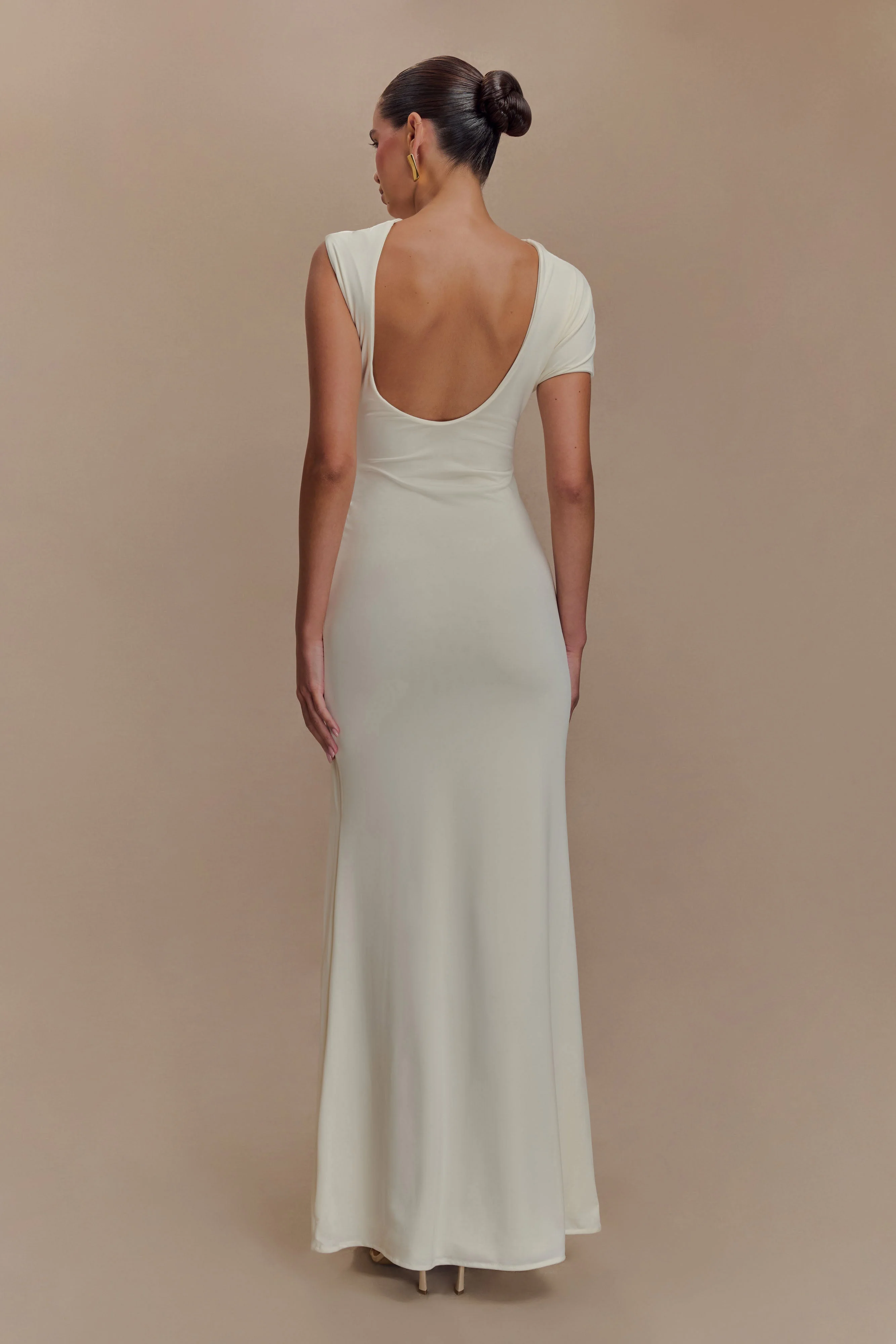 Kaida Slinky Maxi Dress With Hardware - Ivory - Image 2
