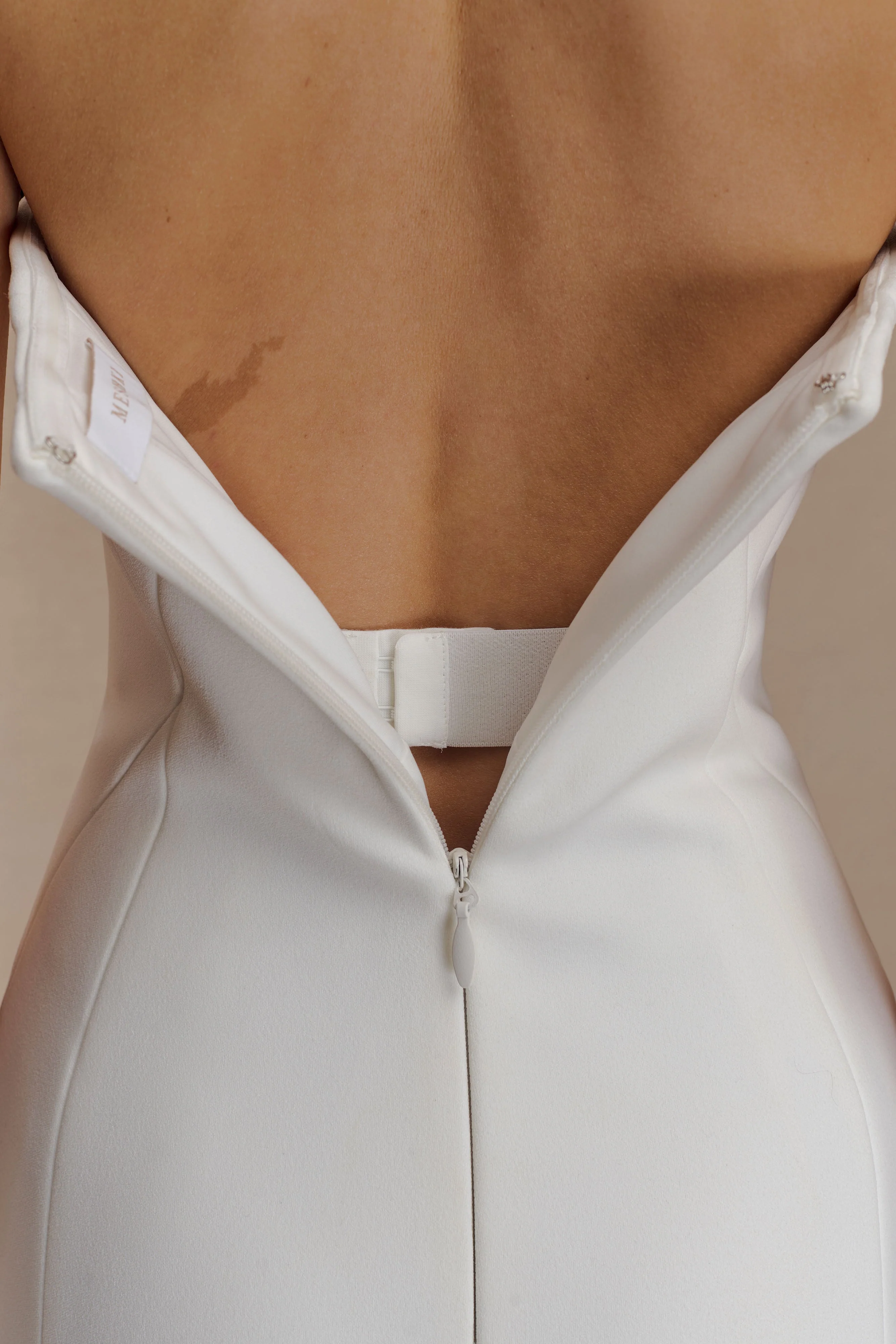 Kalila Strapless Crepe Maxi Dress - White - Image 8