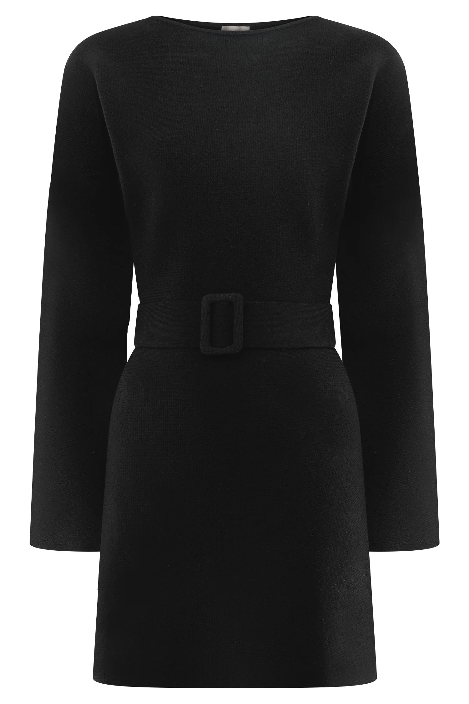 Kassie Belt Tie Knit Mini Dress - Black - Image 10
