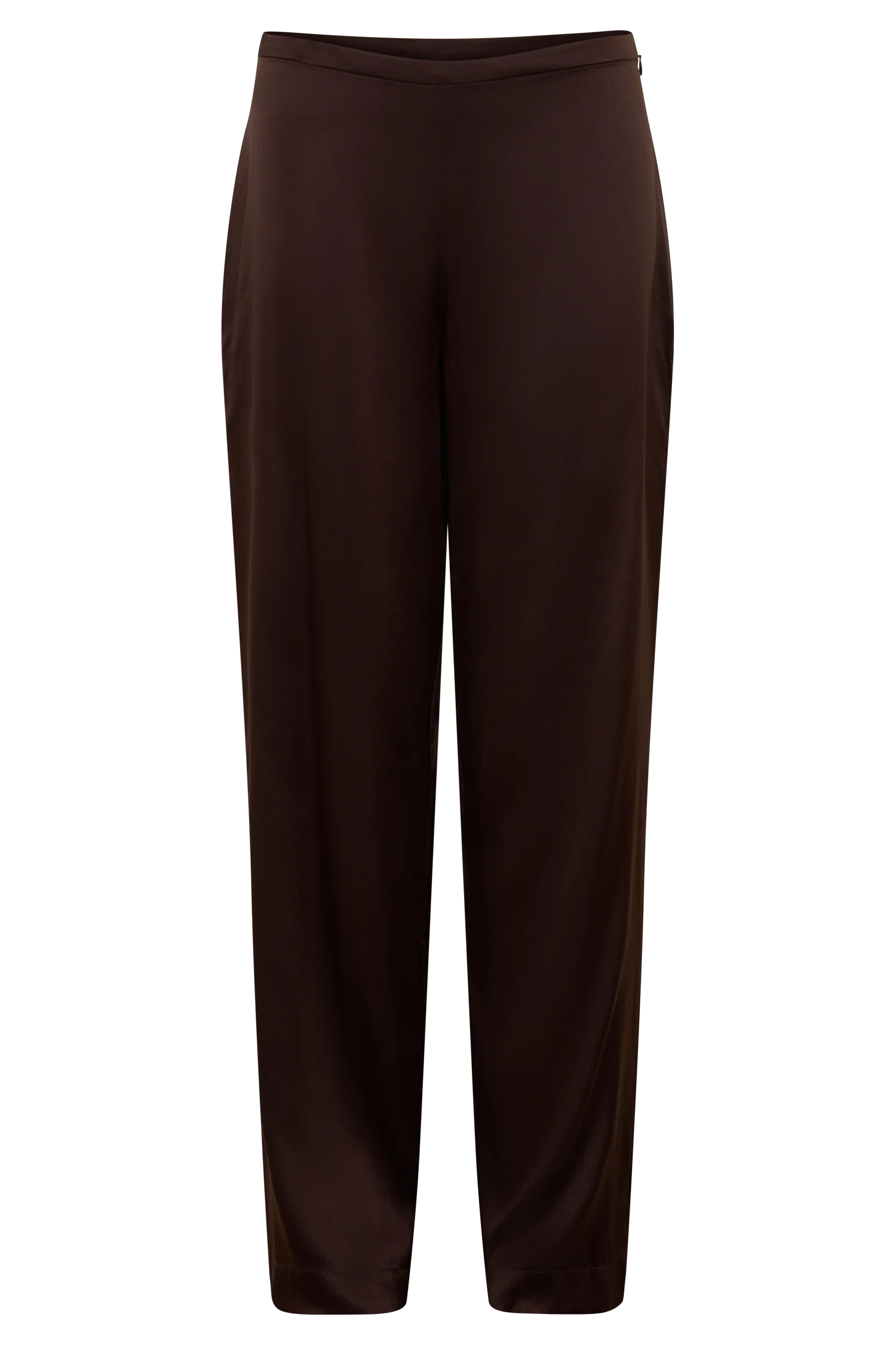 Kayla Silk Blend Straight Leg Pants - Dark Chocolate - Image 9
