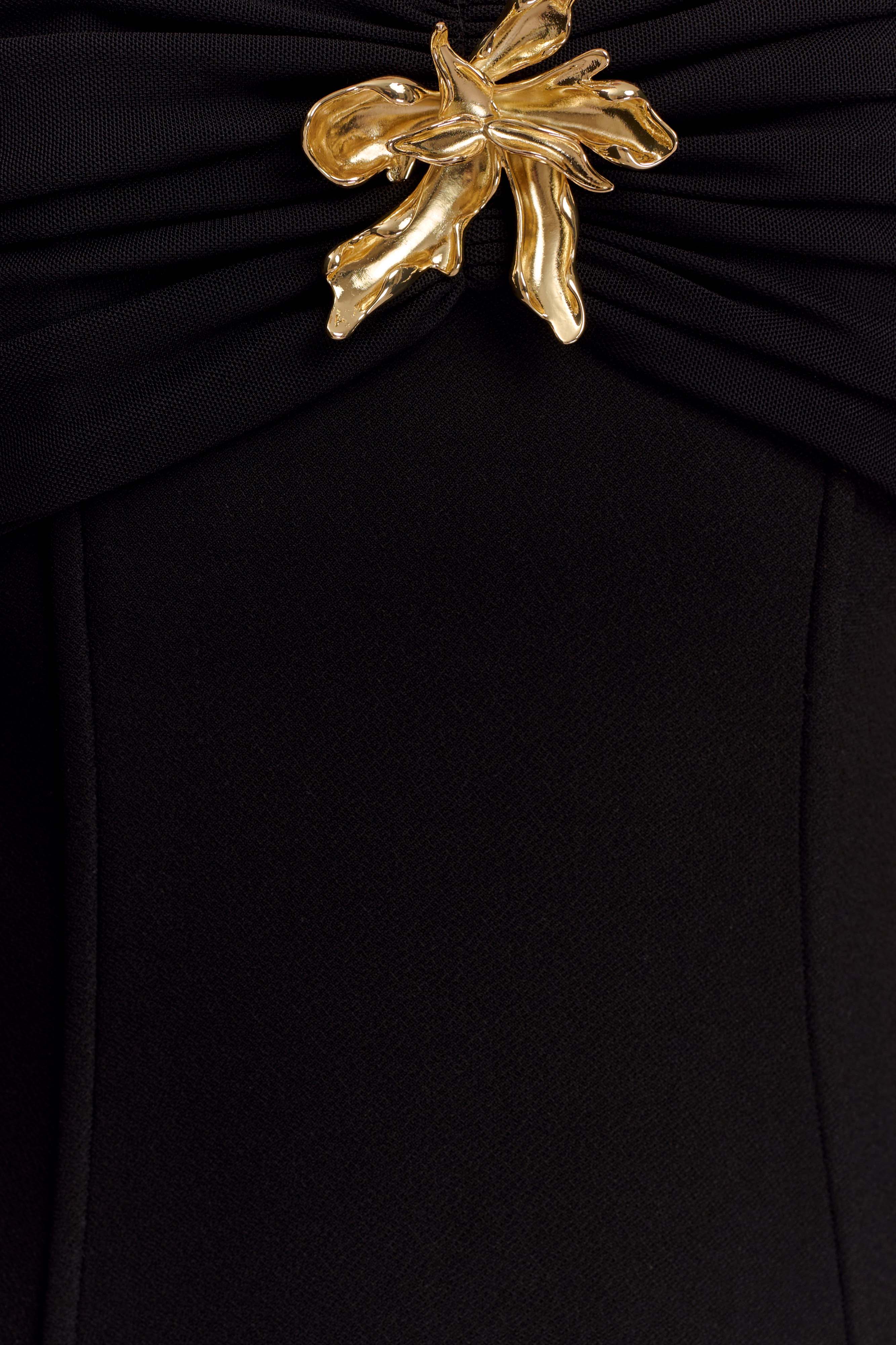 Kellie Off Shoulder Crepe Maxi Dress - Black - Image 7