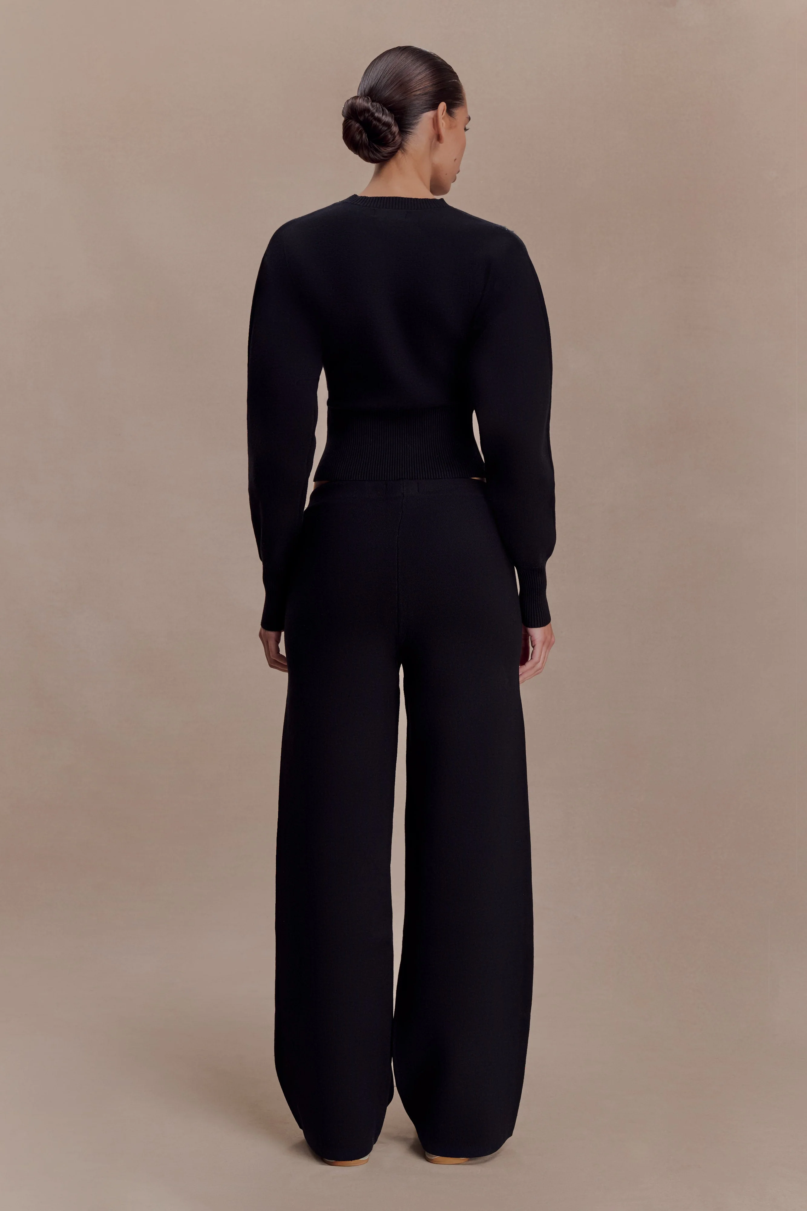 Kerrymae Straight Leg Knit Pants - Black - Image 2
