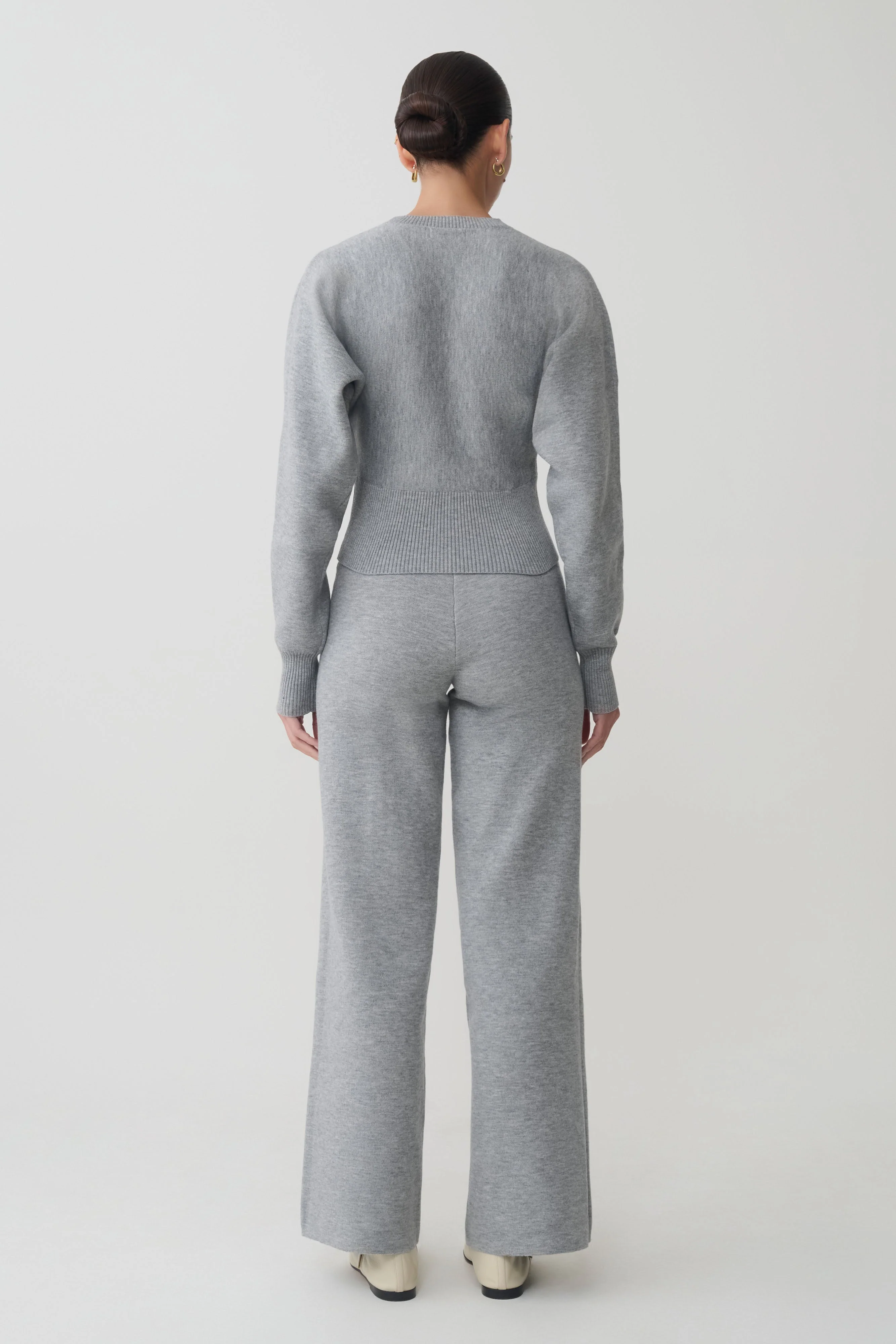 Kerrymae Straight Leg Knit Pants - Grey Marle - Image 2