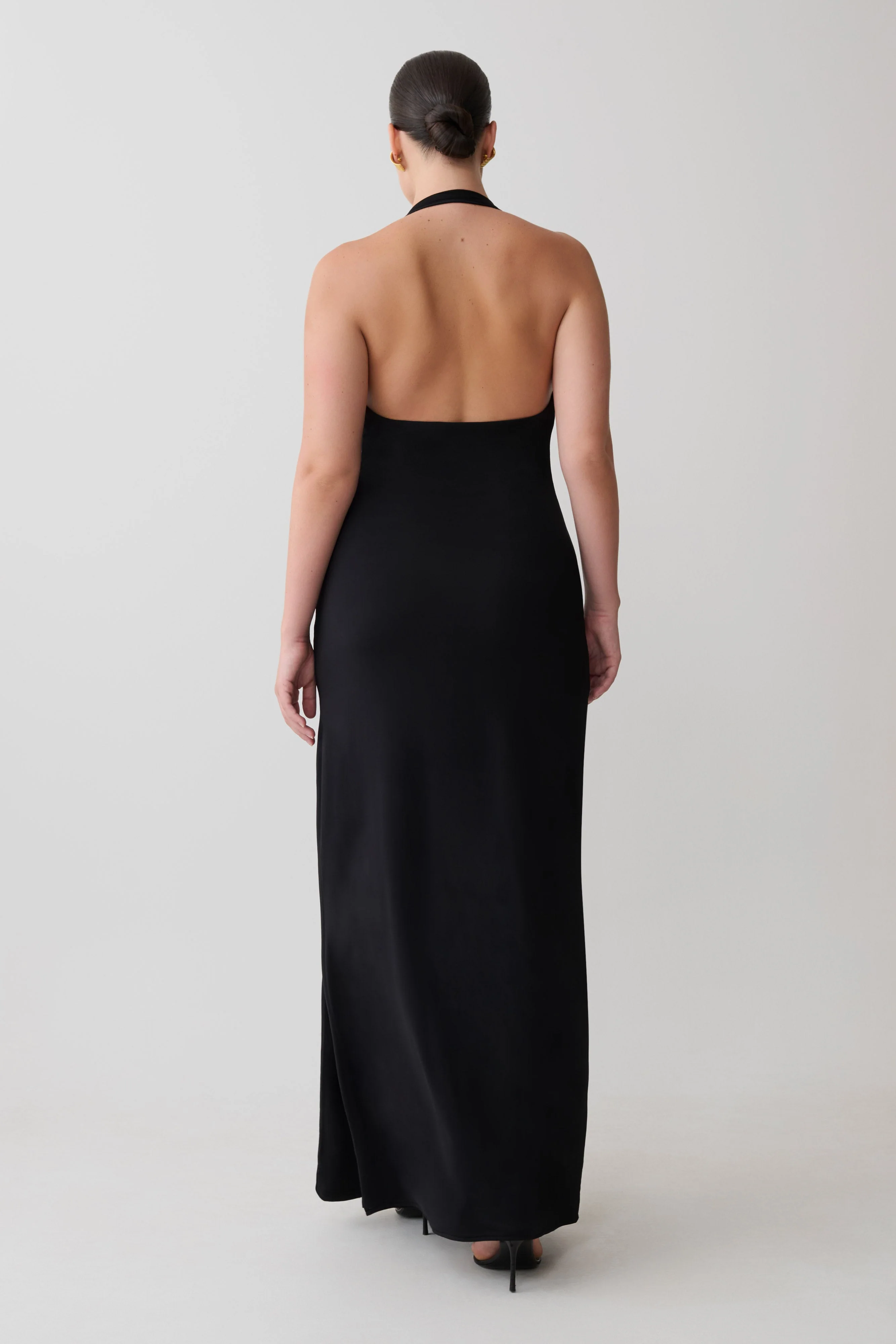 Khanh Slinky Halter Maxi Dress - Black - Image 6