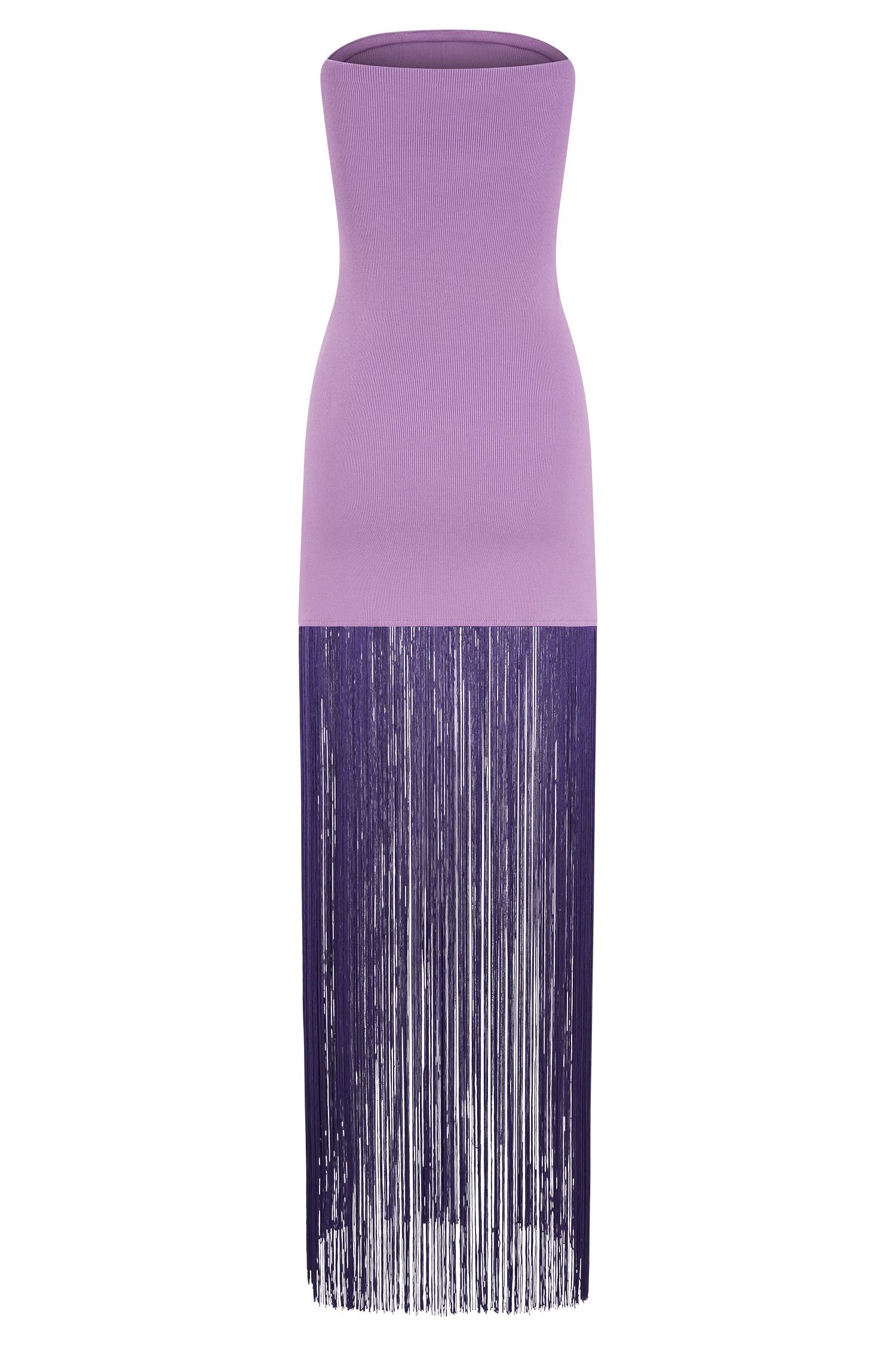 Koah Fringe Bandage Knit Maxi Dress - Purple - Image 9