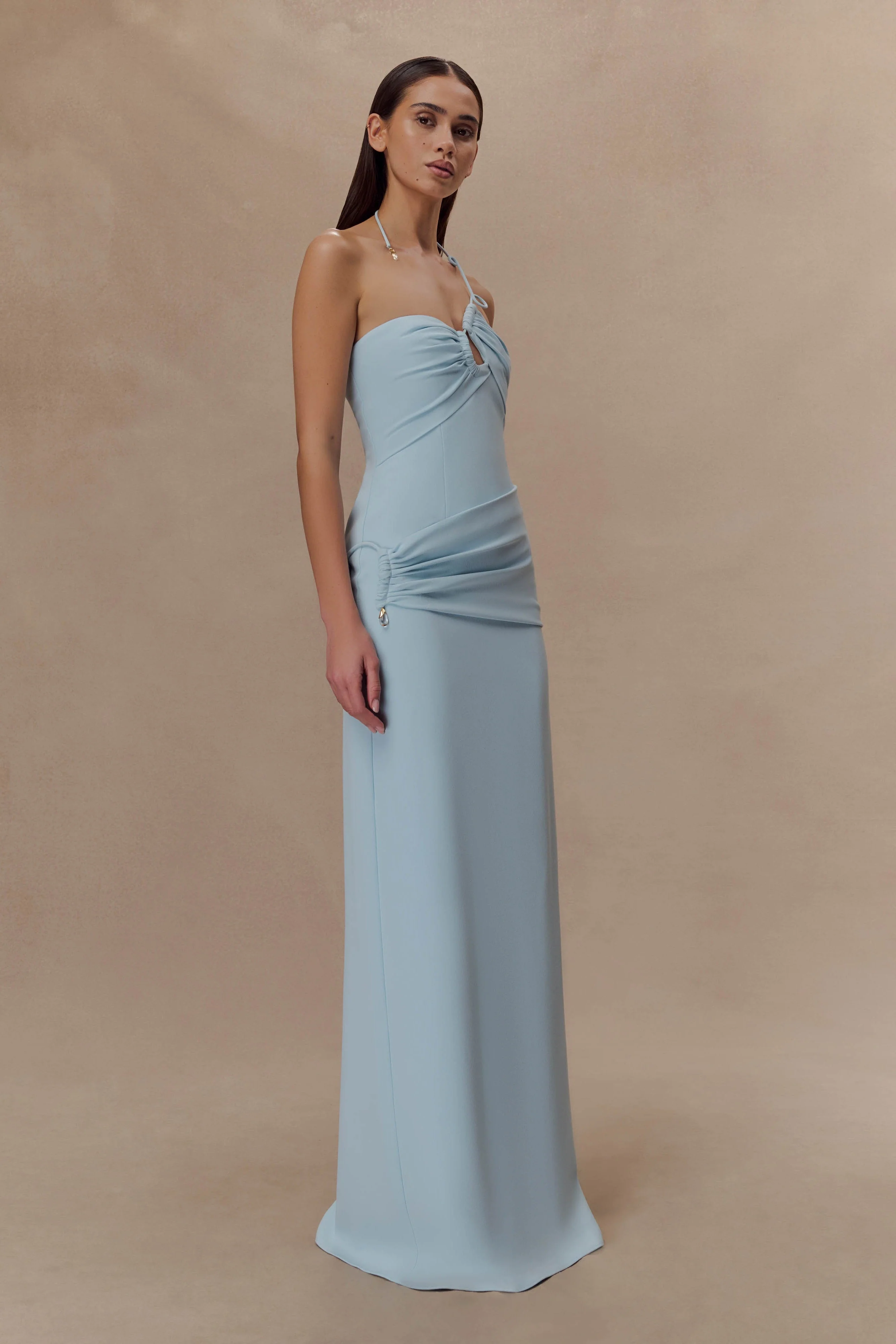 Lalia Teardrop Maxi Dress - Powder Blue - Image 7