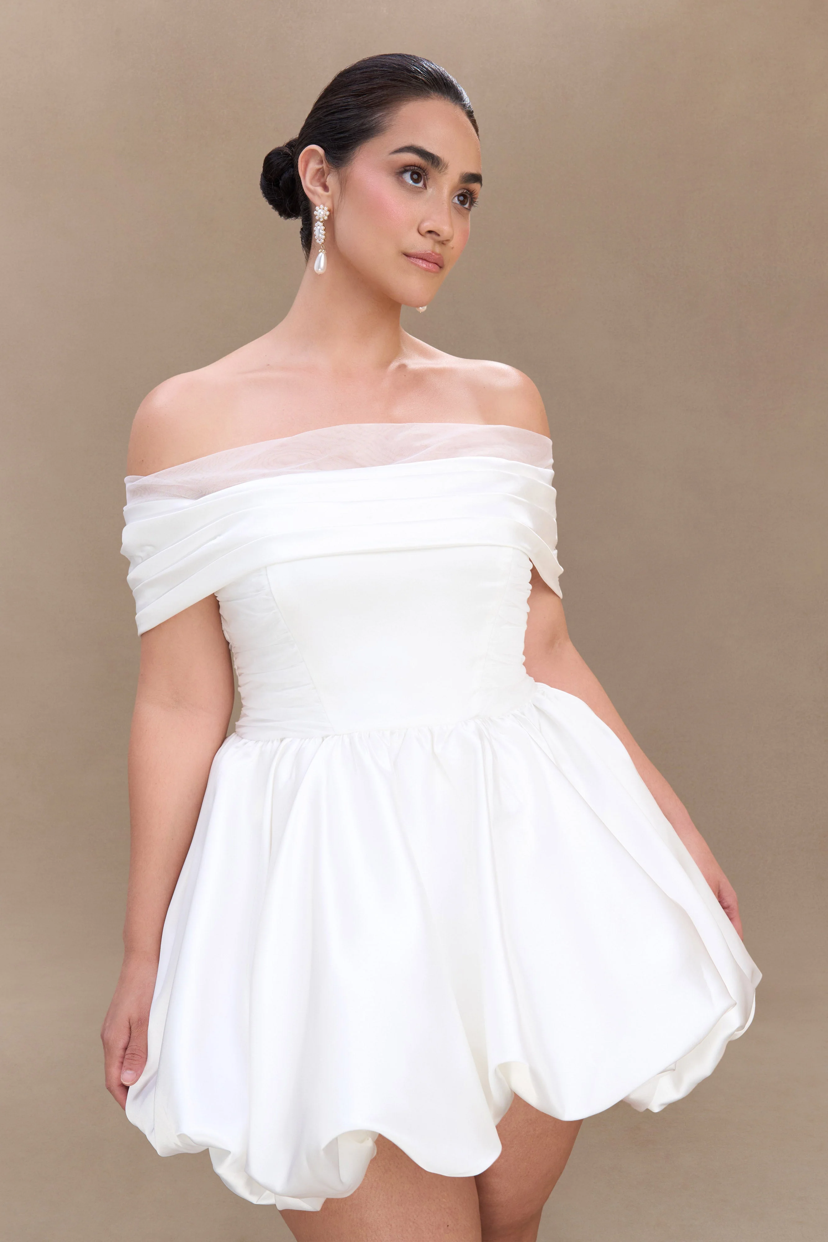 Lauretta Off Shoulder Mini Dress - White - Image 7