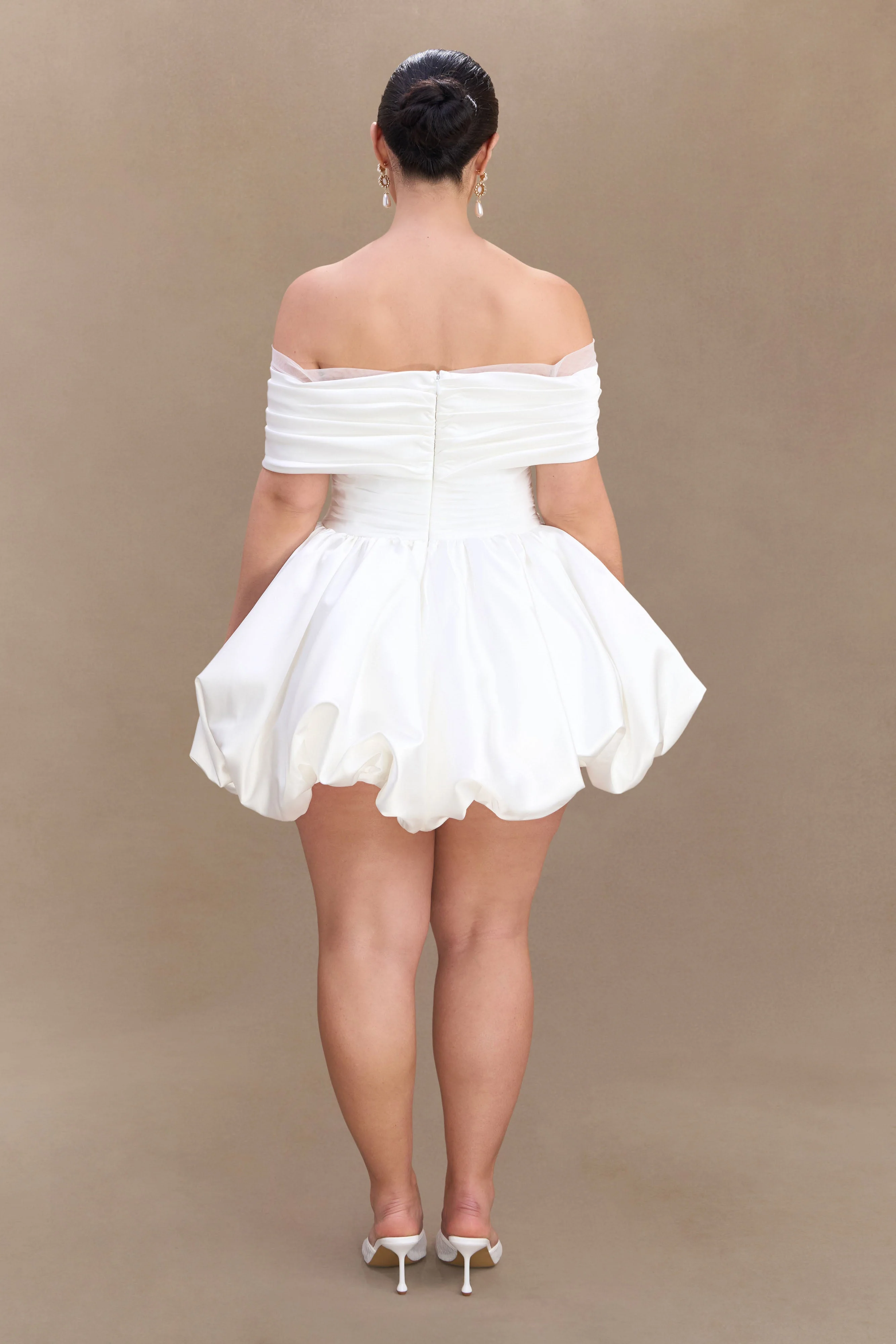 Lauretta Off Shoulder Mini Dress - White - Image 9