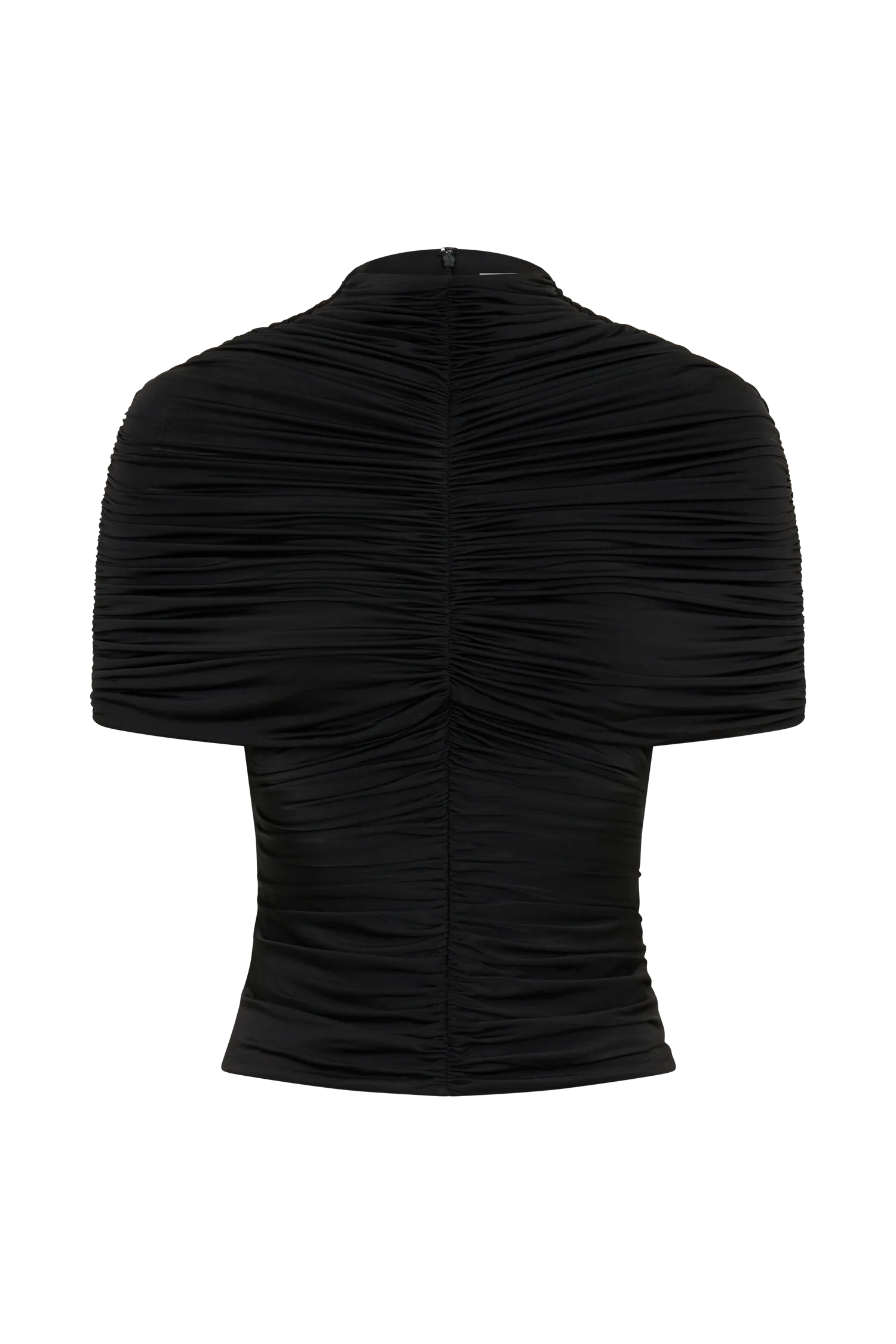 Linh Slinky High Neck Gathered Top - Black - Image 11