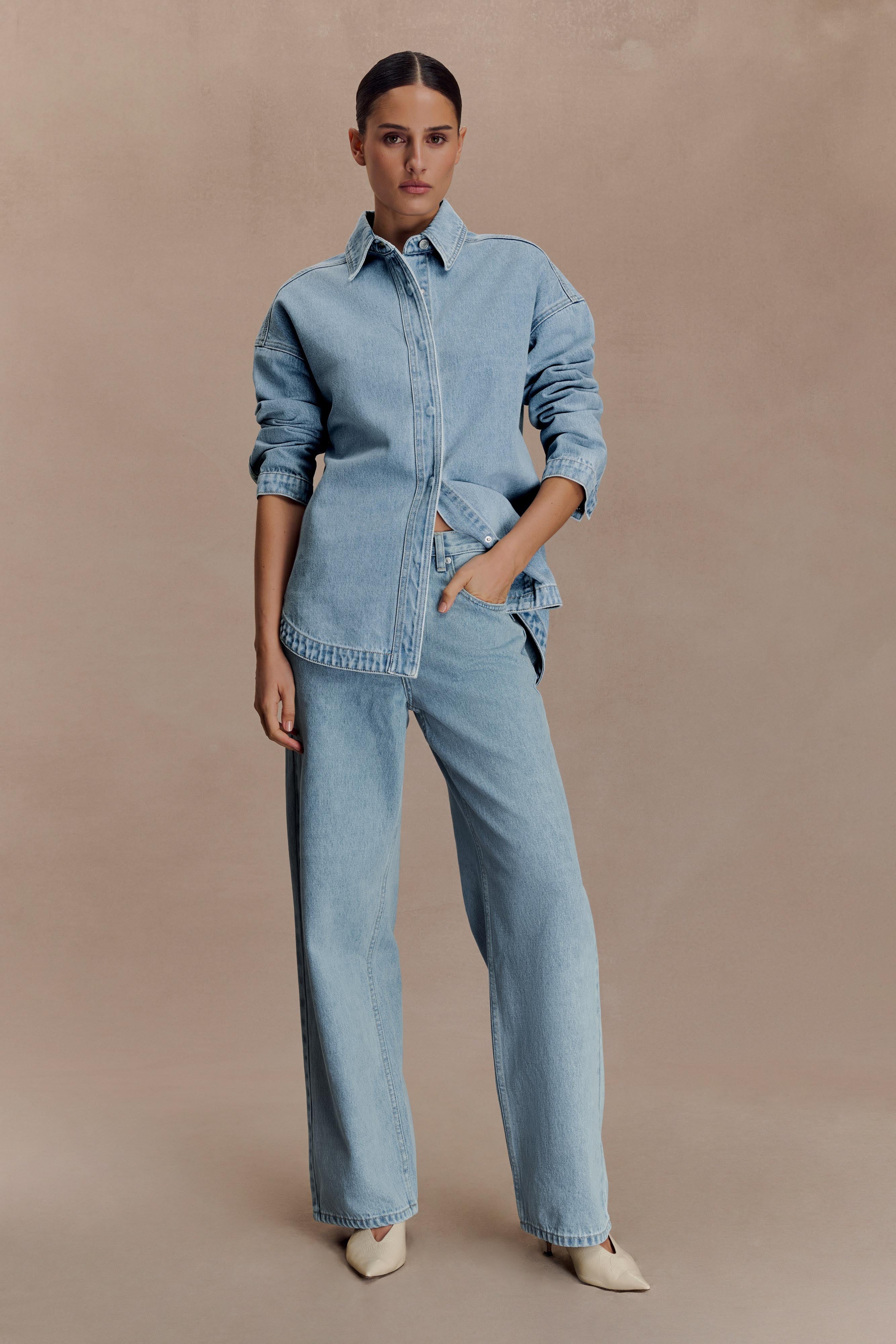 Lioda Oversized Denim Shirt - 80'S Blue - Image 2