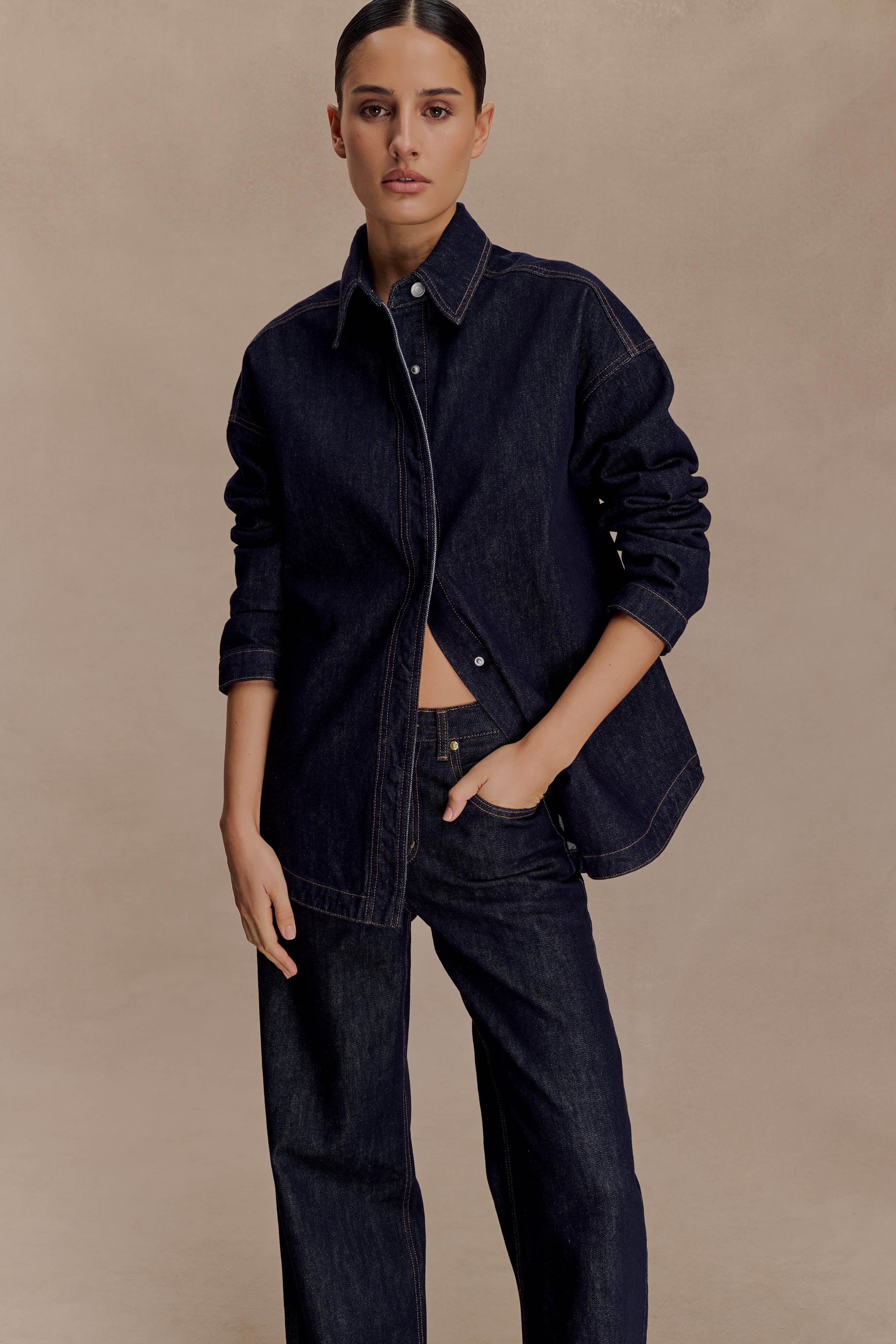 Lioda Oversized Denim Shirt - Washed Indigo Blue - Image 4
