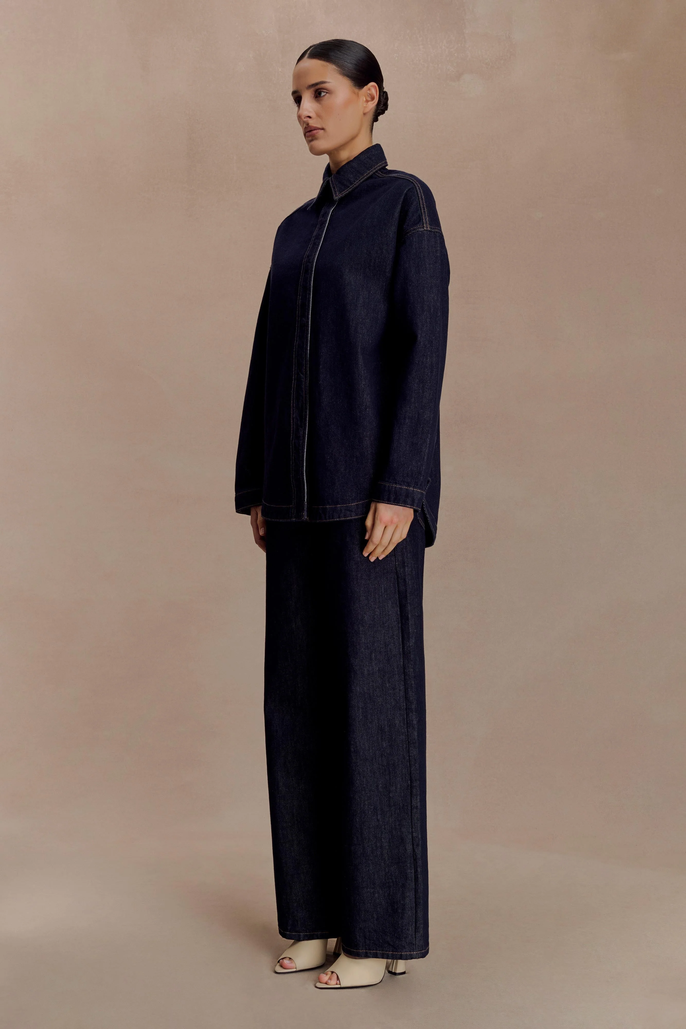 Lioda Oversized Denim Shirt - Washed Indigo Blue - Image 5
