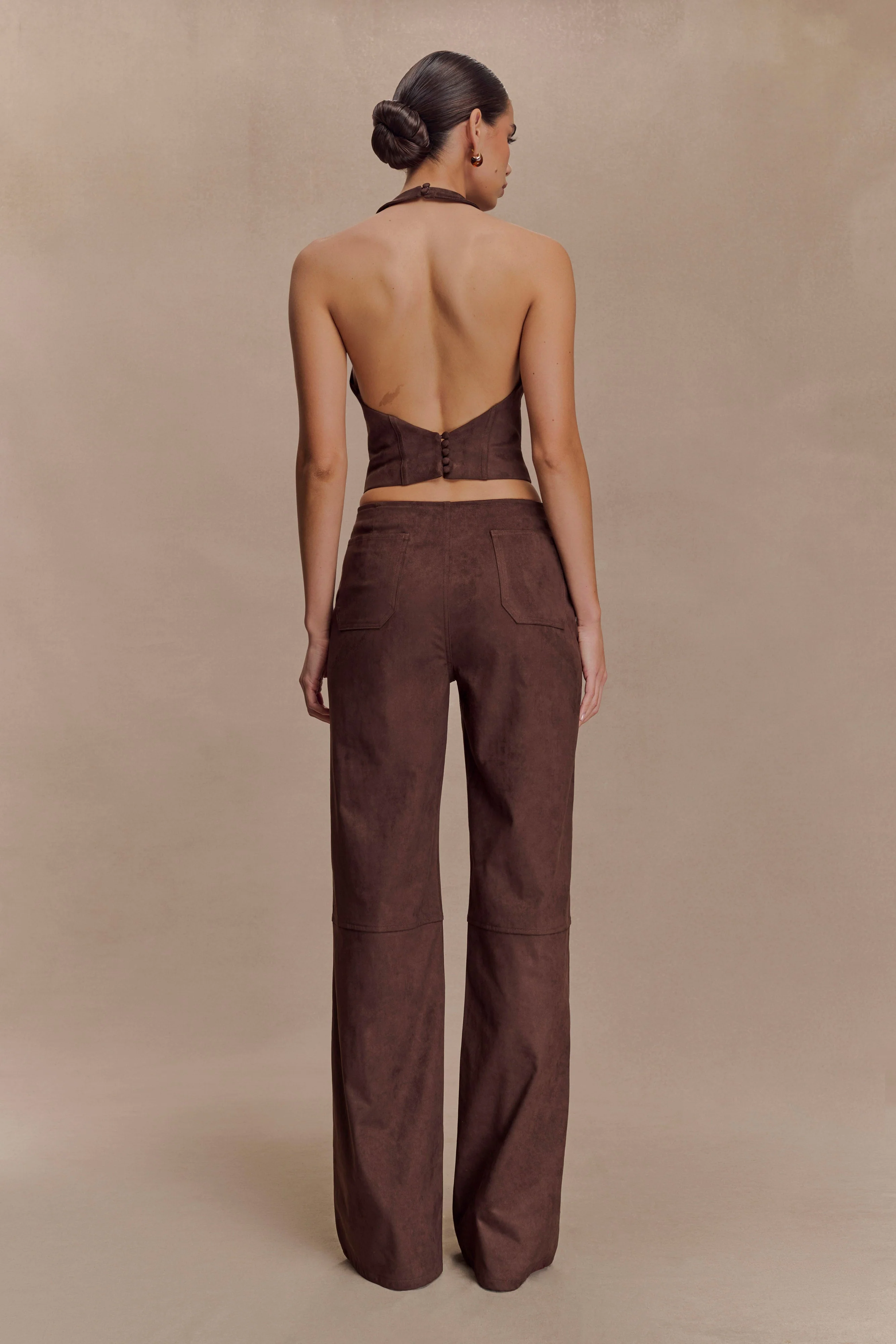 Logan Faux Suede Pants - Dark Chocolate - Image 2