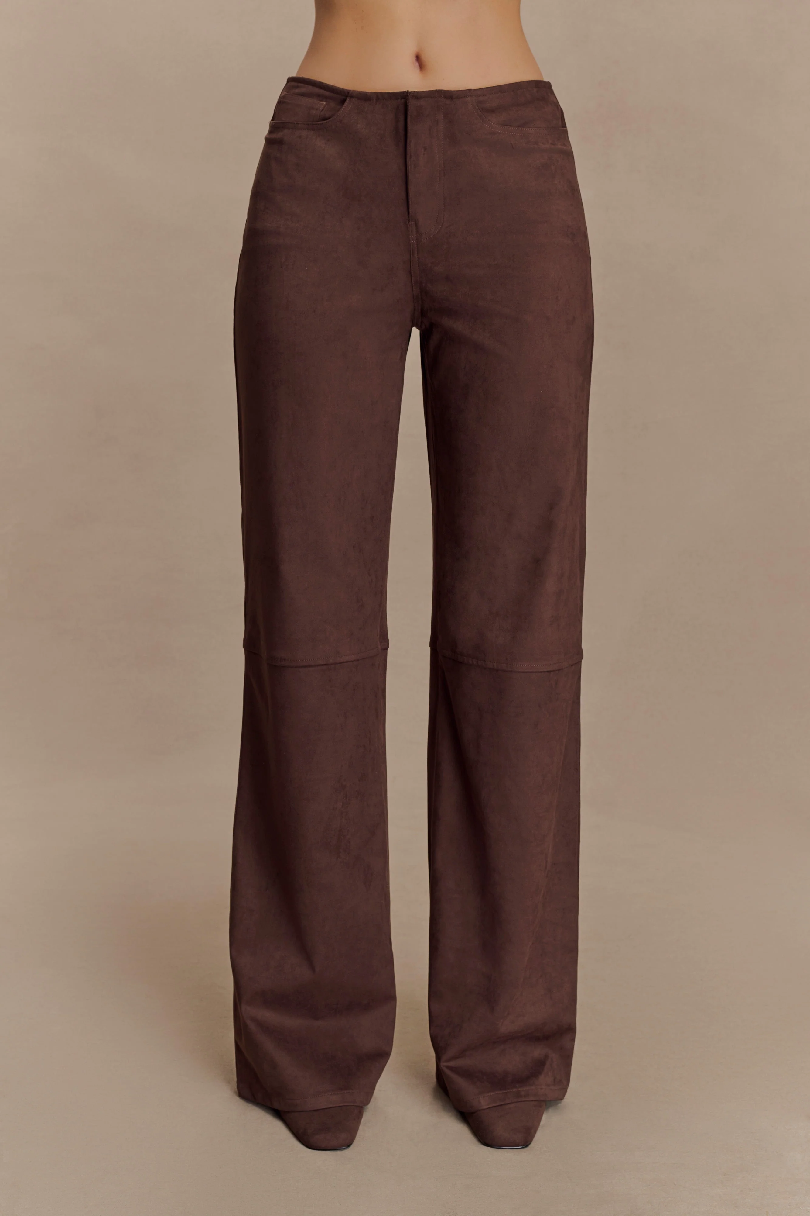 Logan Faux Suede Pants - Dark Chocolate - Image 6