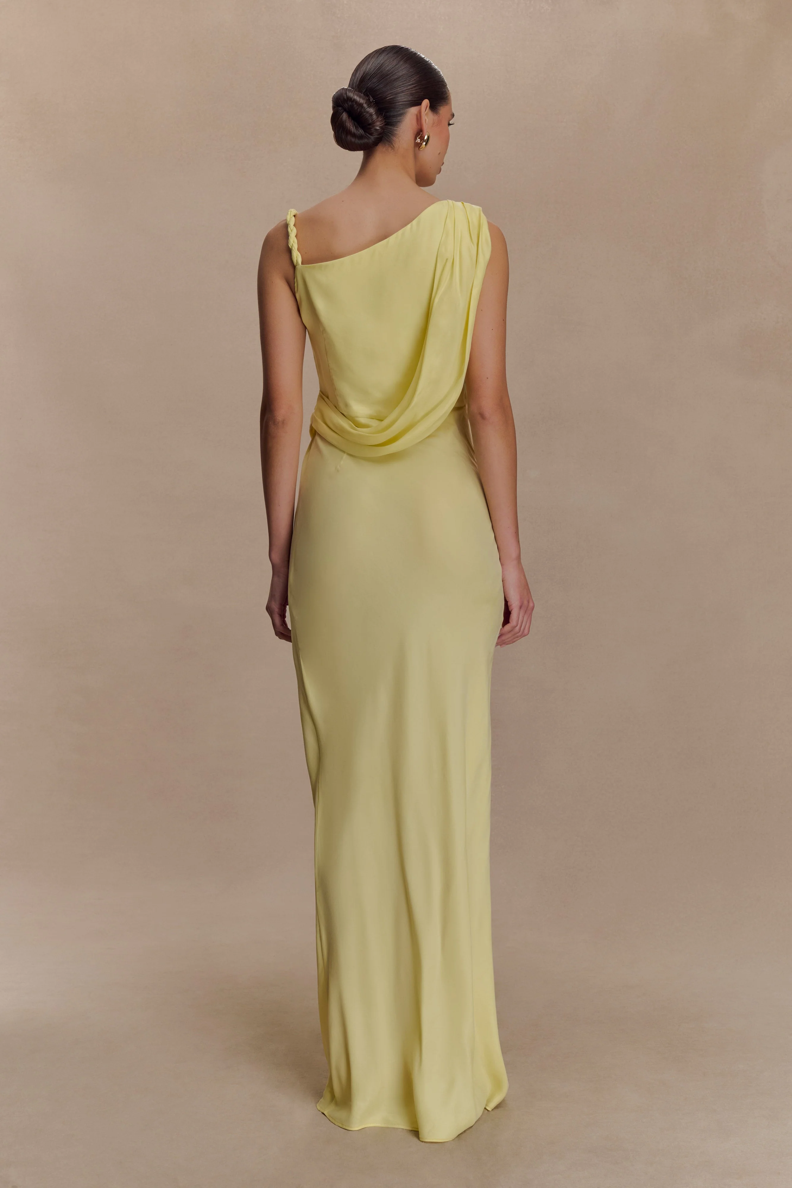 Lorieanne Draped Maxi Dress - Lemon - Image 5