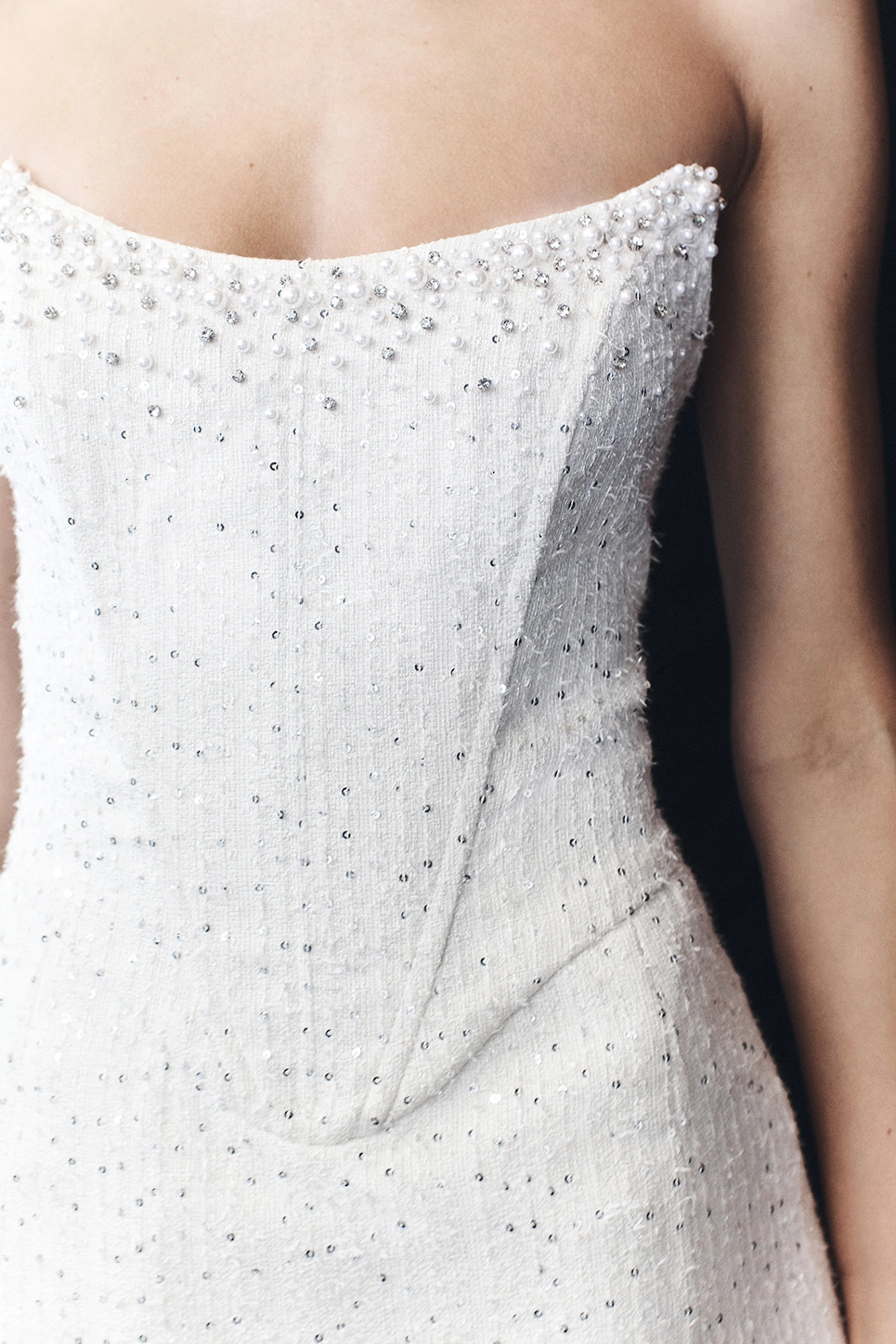 Lorrie Tweed Corset Mini Dress - White - Image 7