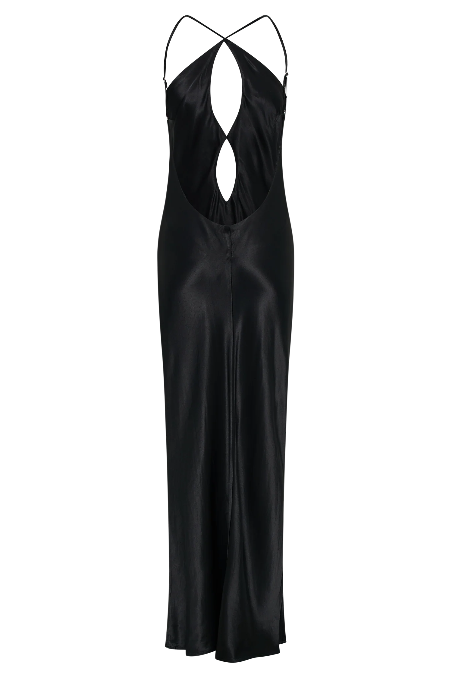 Lucia Satin Cut Out Maxi Dress - Black - Image 12