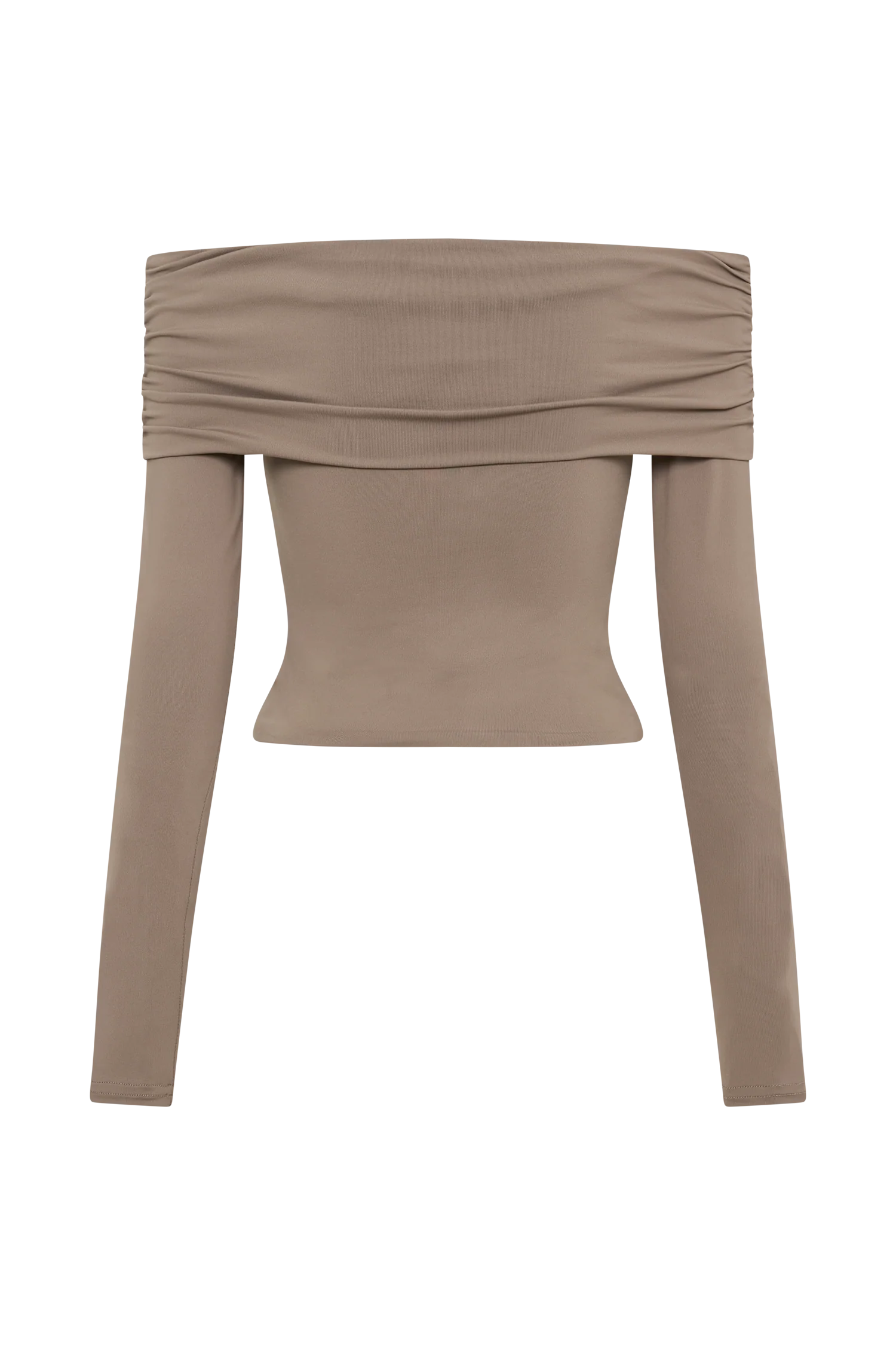 Lucinda Recycled Nylon Off Shoulder Top - Coco - Image 7