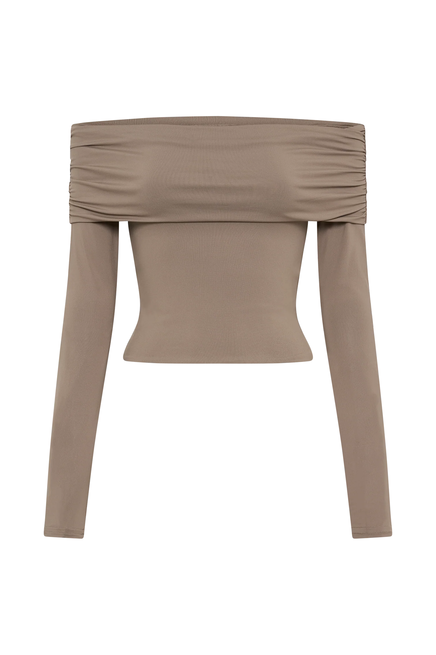 Lucinda Recycled Nylon Off Shoulder Top - Coco - Image 8