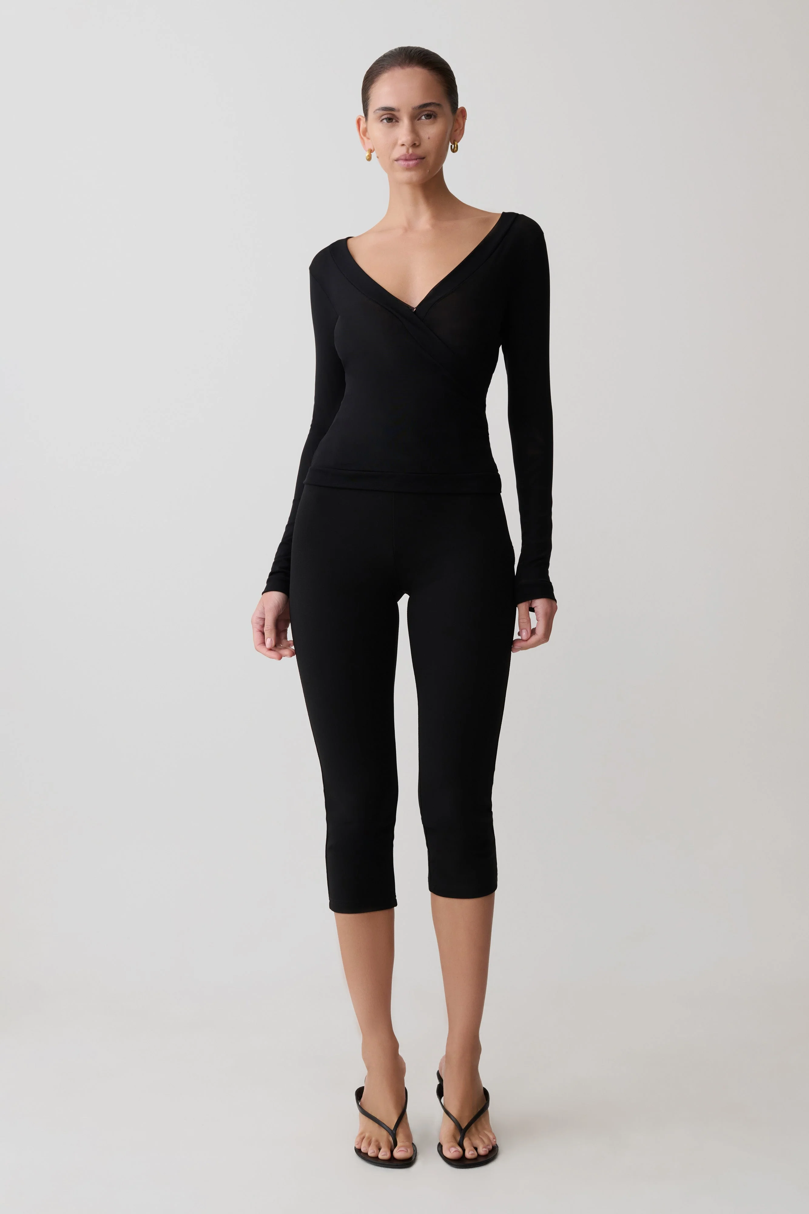Lumi Long Sleeve Mesh Top - Black - Image 7